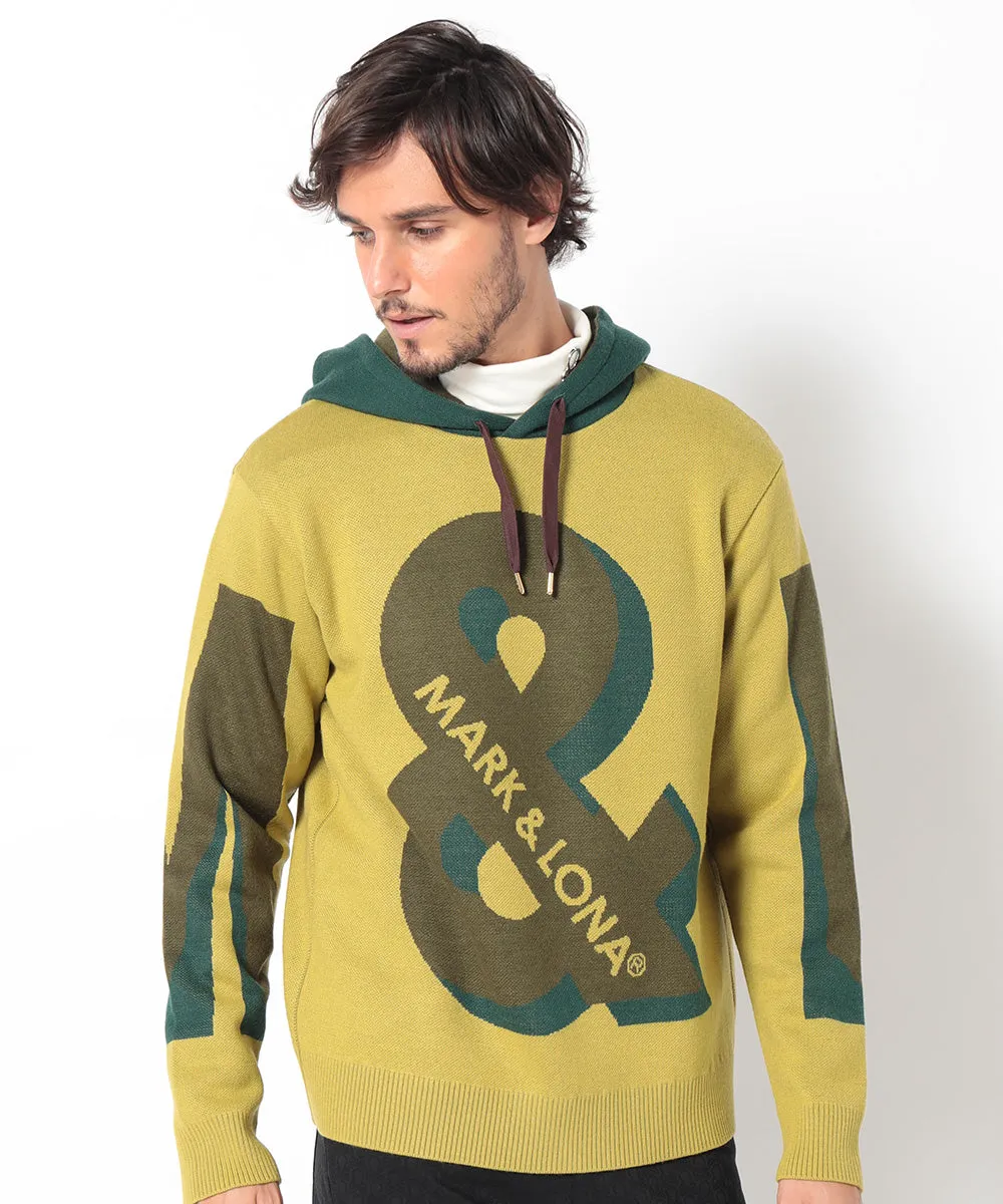 Pull à capuche homme tricoté JAUNE