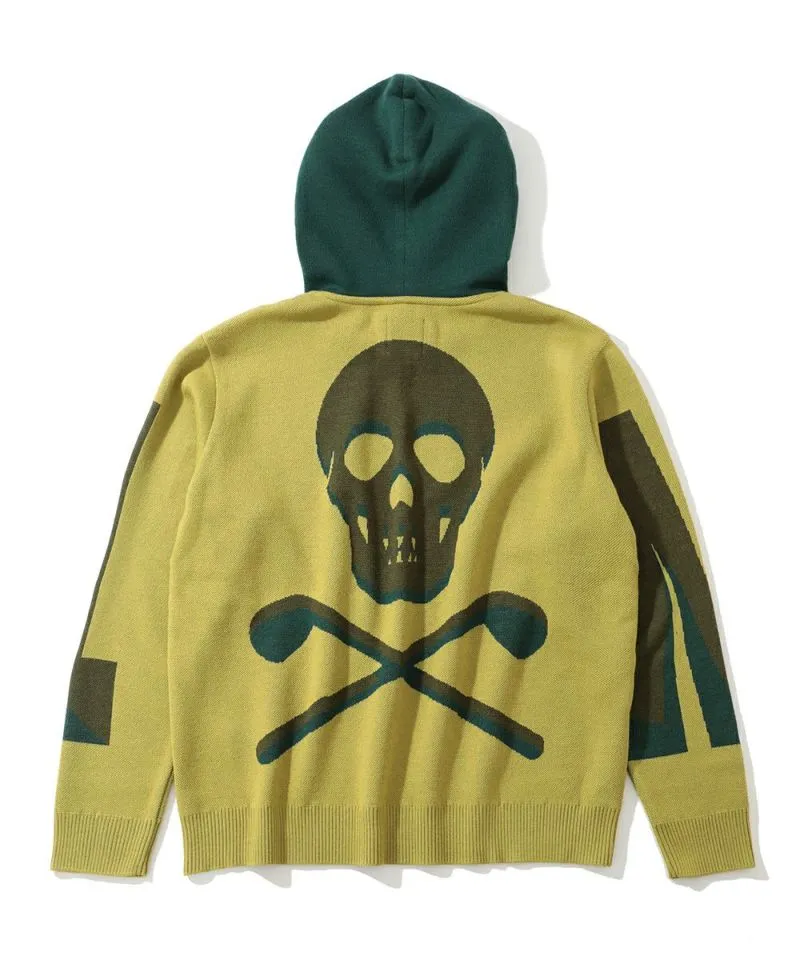 Pull à capuche homme tricoté JAUNE