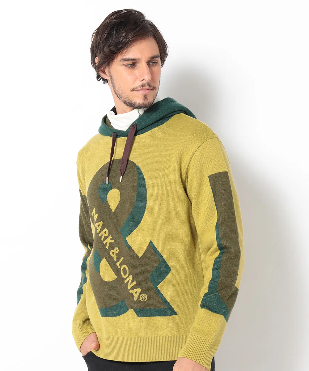 Pull à capuche homme tricoté JAUNE