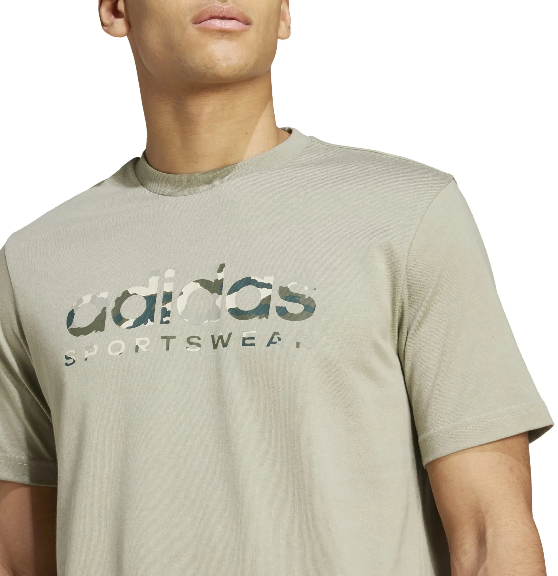 T-shirt graphique linéaire camouflage pour hommes