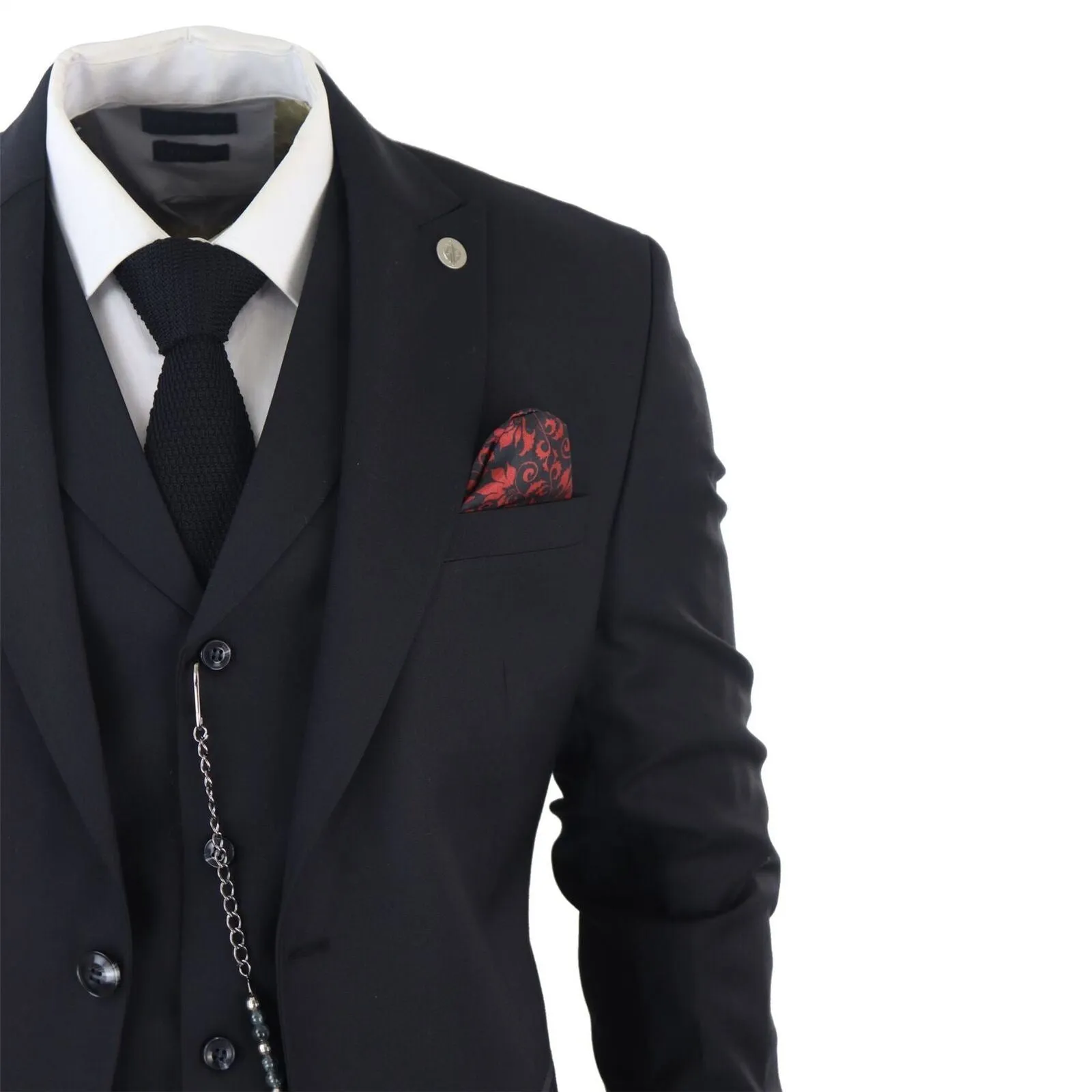 Costume Classique Homme 3 Pièces Noir Uni