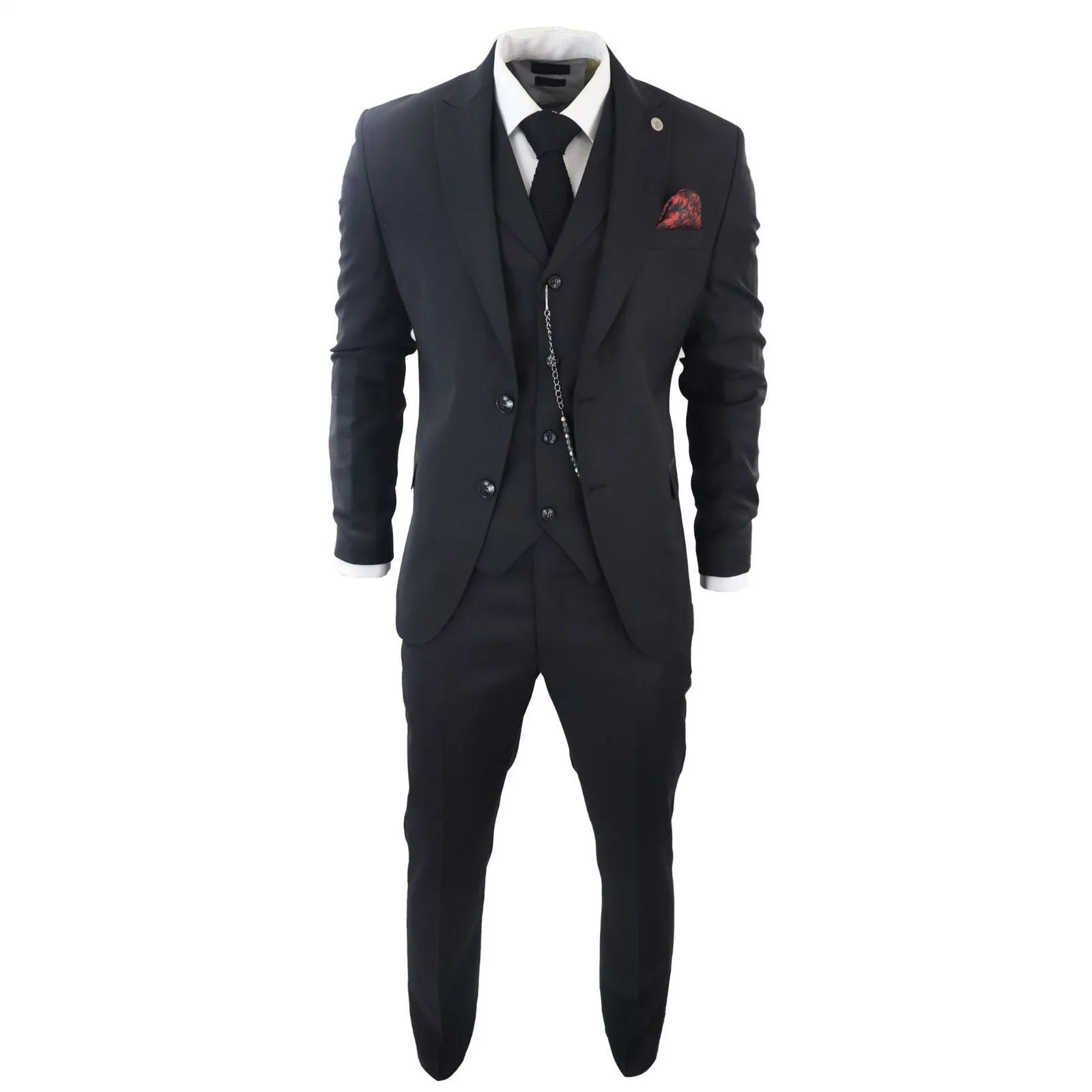 Costume Classique Homme 3 Pièces Noir Uni