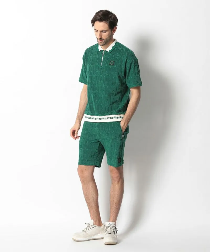Short en velours vert pour homme