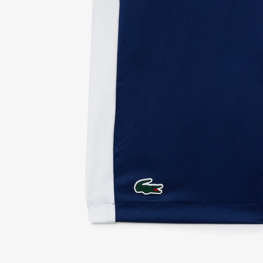 Short de tennis Lacoste pour homme x Daniil Medvedev coupe régulière  Bleu marine / Blanc