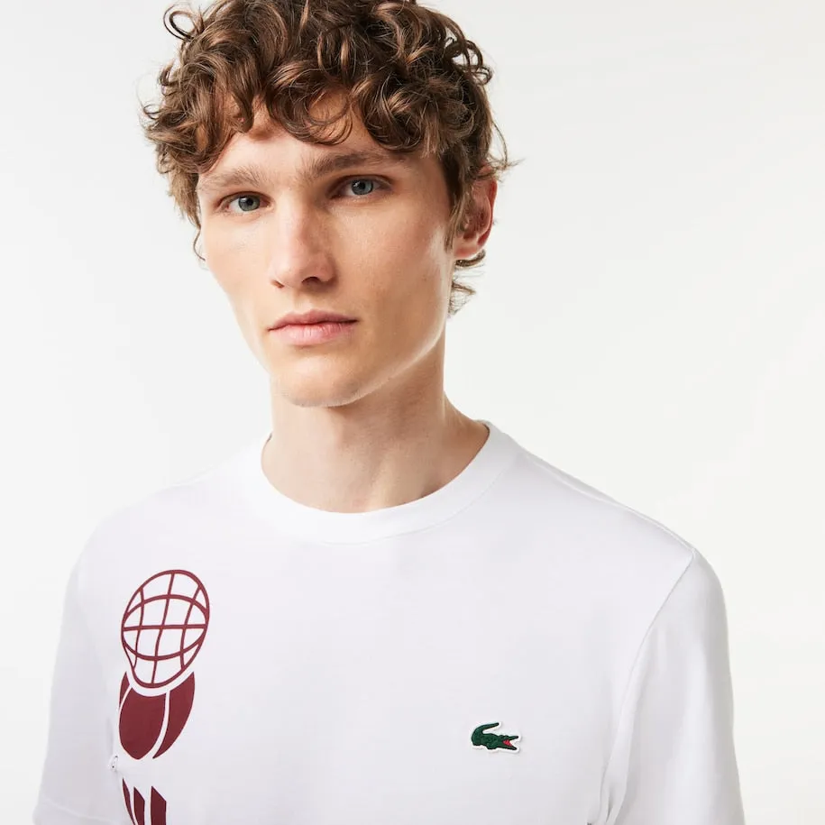 T-shirt Lacoste Tennis Homme x Daniil Medvedev Coupe Regular Blanc