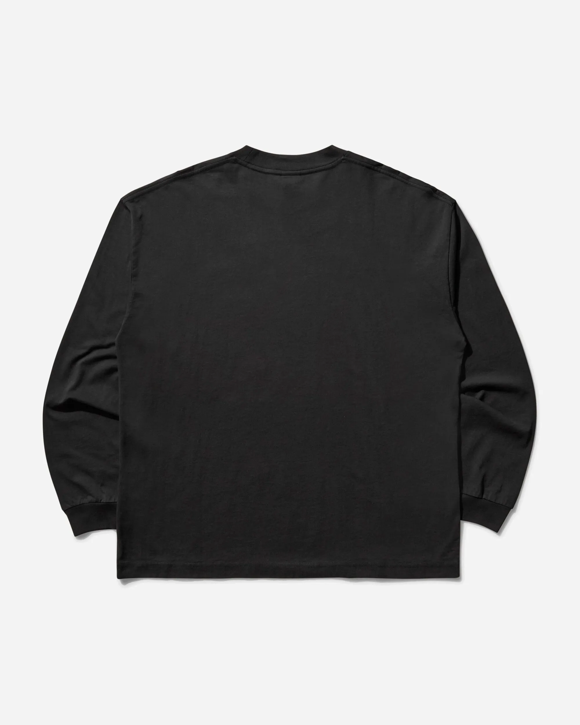 T-shirt à manches longes décontracté pour homme noir lavé
