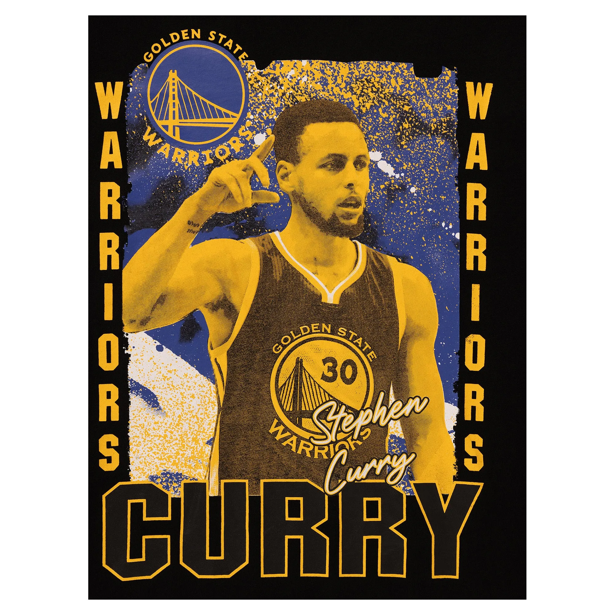T-shirt vintage Ashland des Golden State Warriors de la NBA pour hommes - Stephen Curry