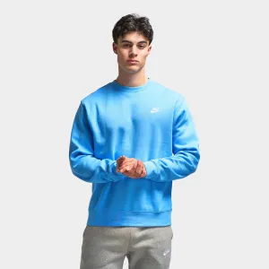 Mens Nike Nike Sportswear Club Crew Neck University Blue / White