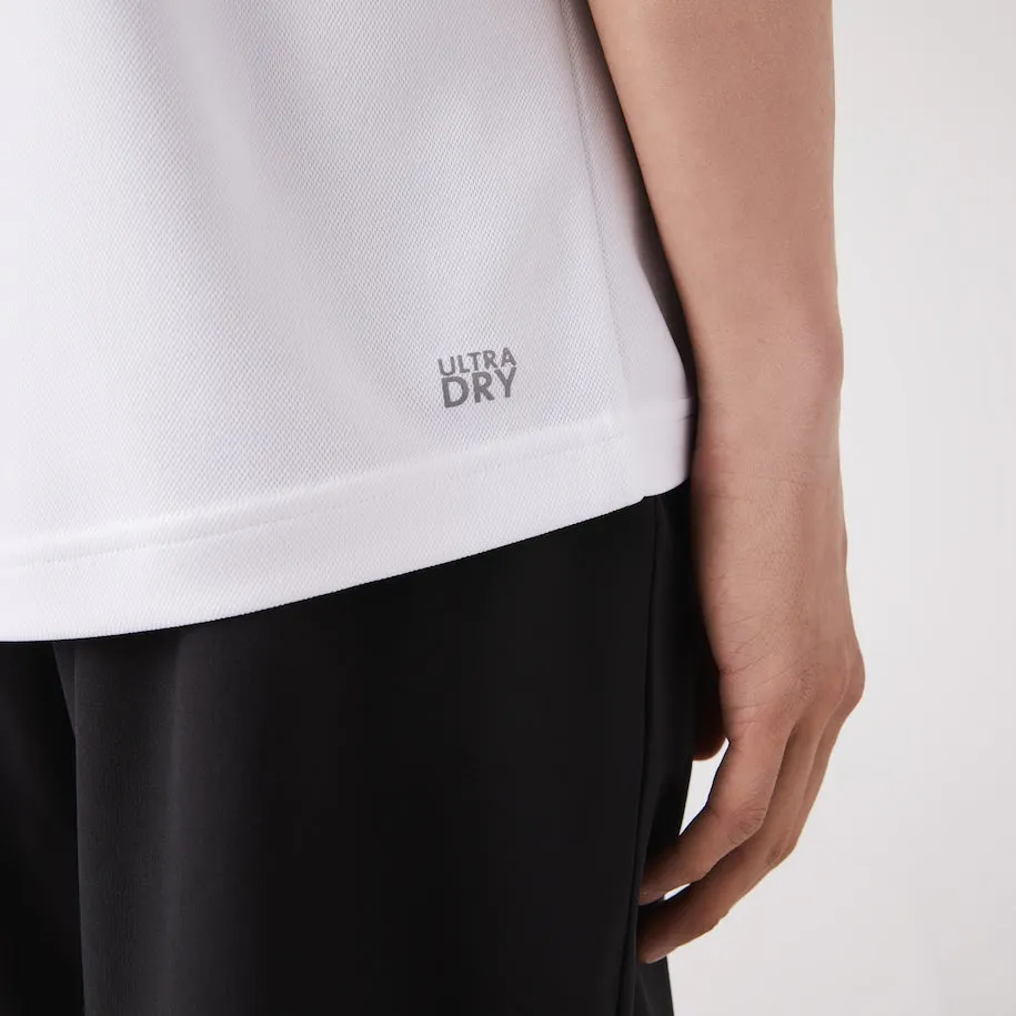 Polo Sport Homme Respirant Résistant à l'Abrasion Blanc