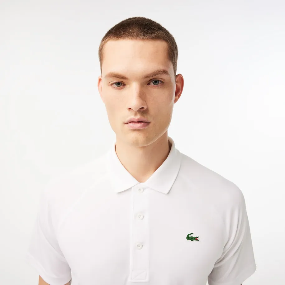 Polo Sport Homme Respirant Résistant à l'Abrasion Blanc