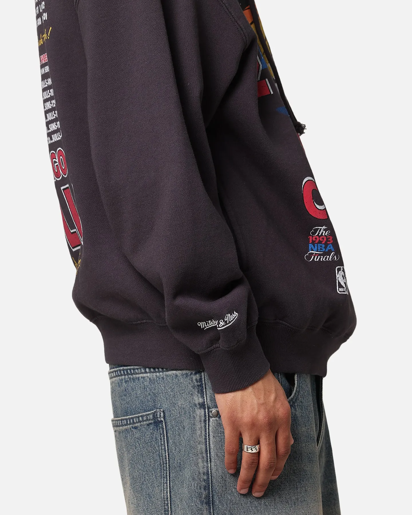 Mitchell & Ness Sweat à capuche Champion des Finales des Chicago Bulls Teinture noire