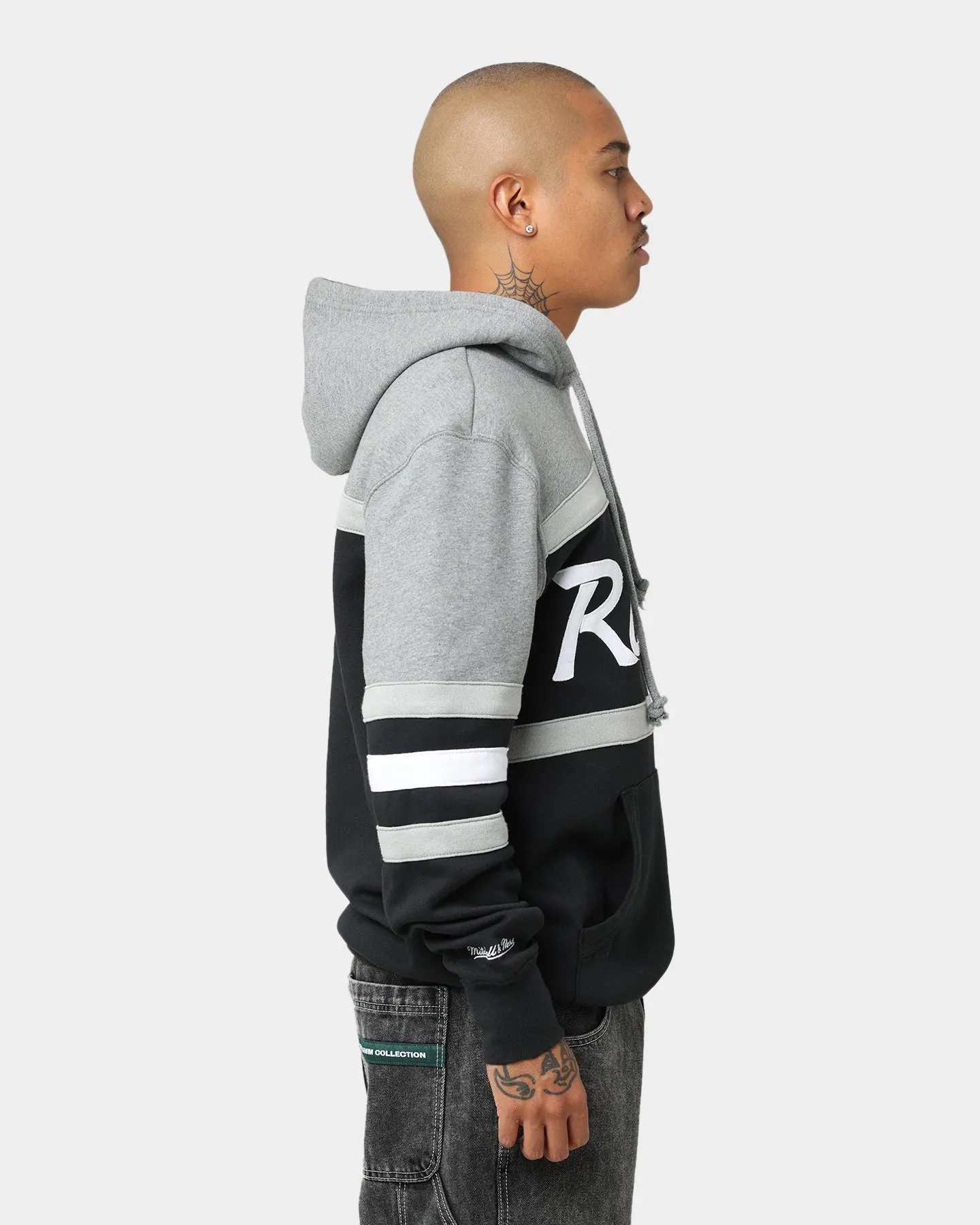 Mitchell & Ness Sweat à capuche d'entraîneur des Raiders de Las Vegas Noir/Gris