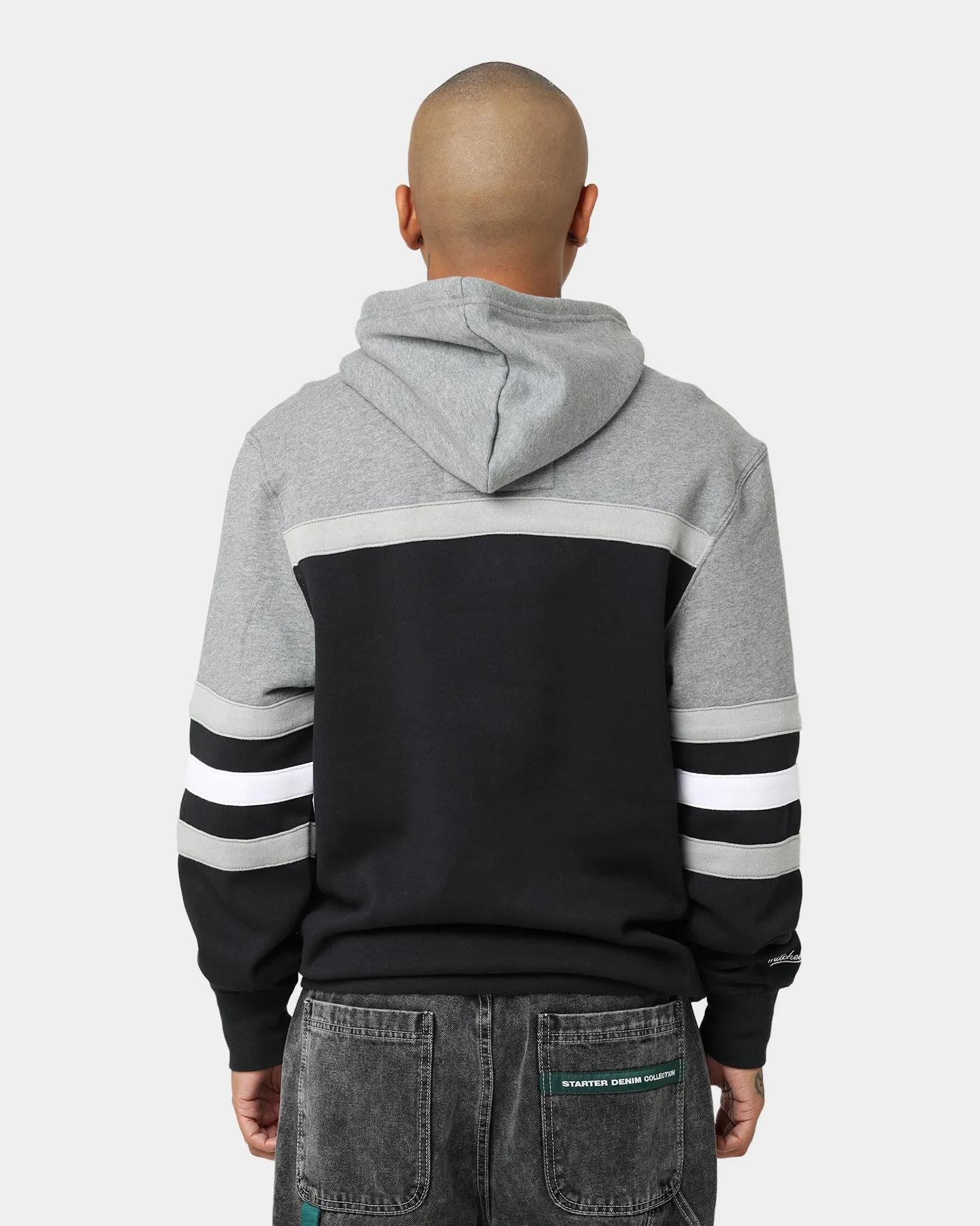 Mitchell & Ness Sweat à capuche d'entraîneur des Raiders de Las Vegas Noir/Gris