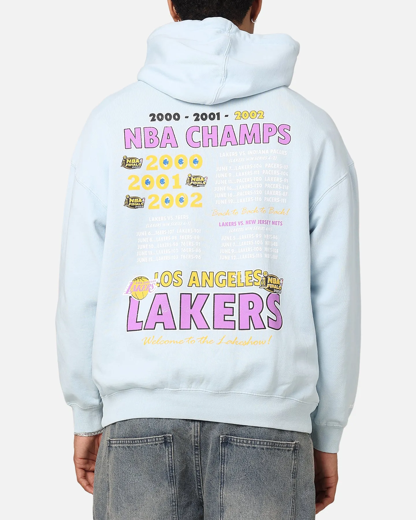 Mitchell & Ness Los Angeles Lakers Sweat à capuche champion des Finales Bleu clair
