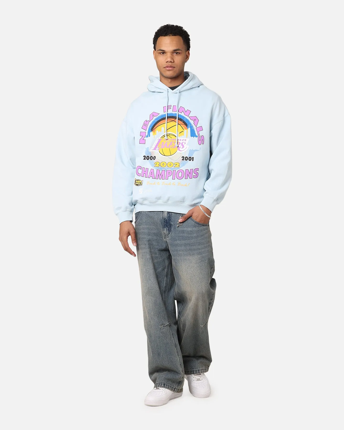 Mitchell & Ness Los Angeles Lakers Sweat à capuche champion des Finales Bleu clair