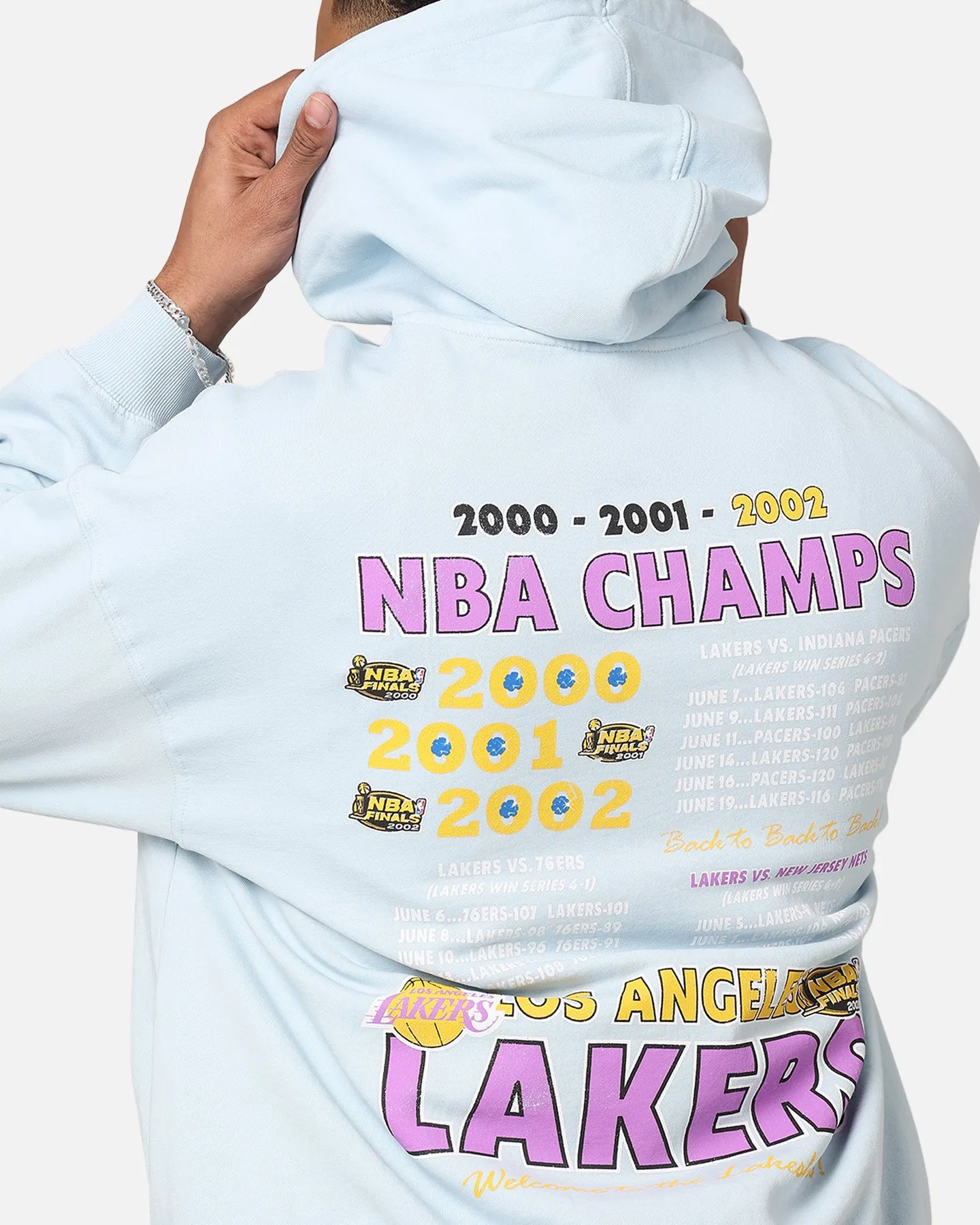Mitchell & Ness Los Angeles Lakers Sweat à capuche champion des Finales Bleu clair