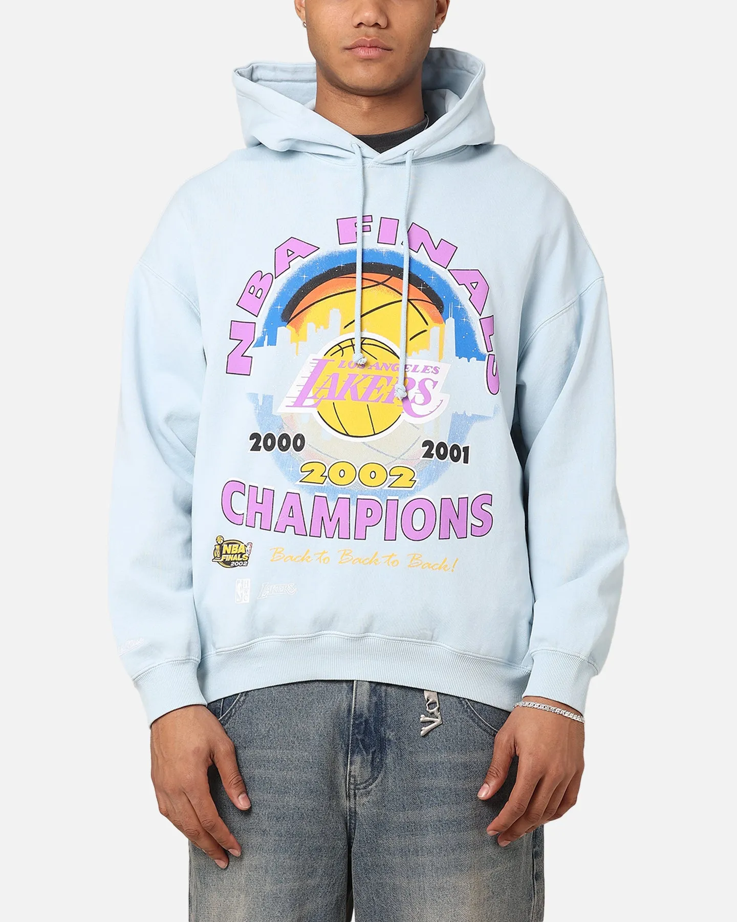 Mitchell & Ness Los Angeles Lakers Sweat à capuche champion des Finales Bleu clair