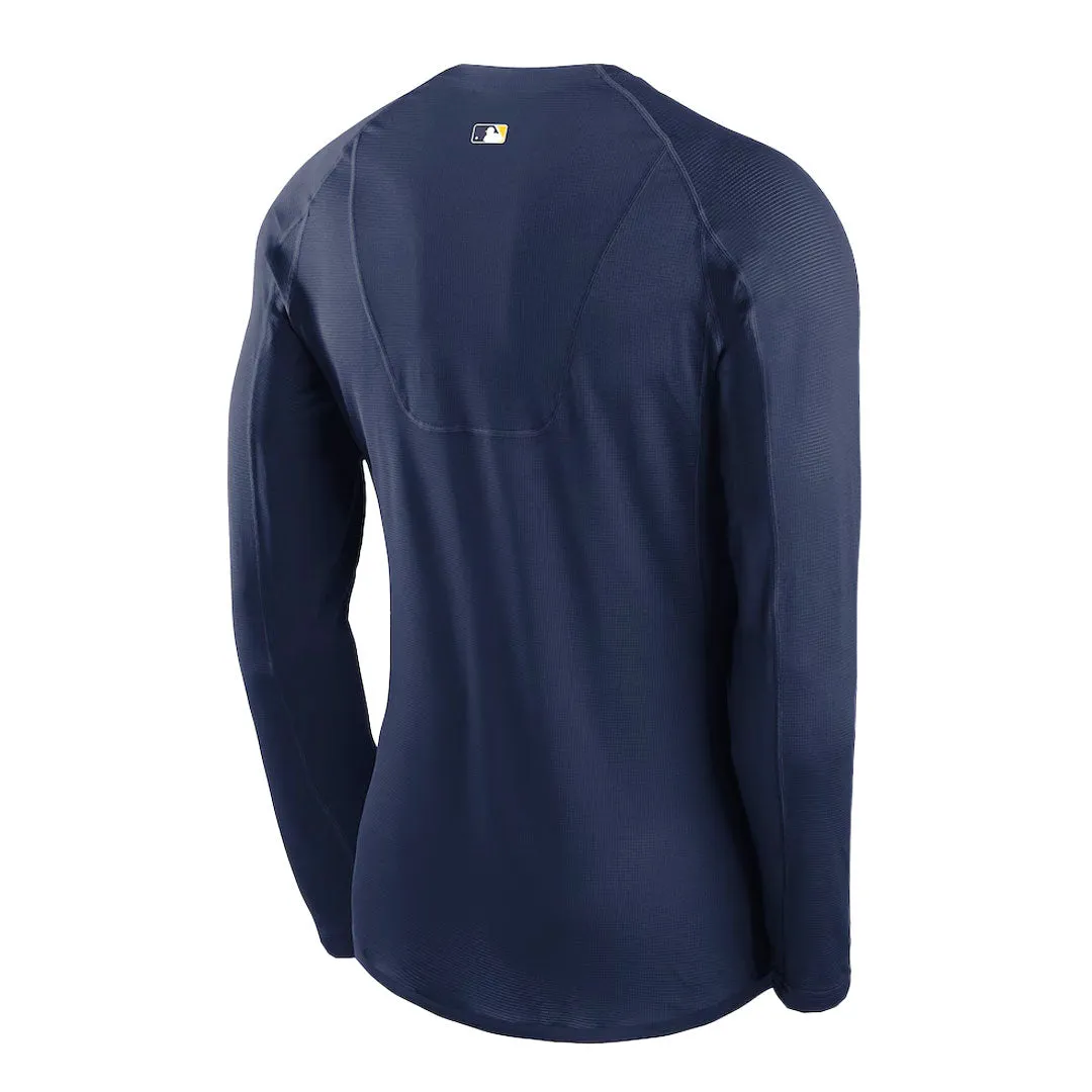 MLB - T-shirt à manches longues de base pour hommes des Milwaukee Brewers (NKXH 44B MZB N8B)