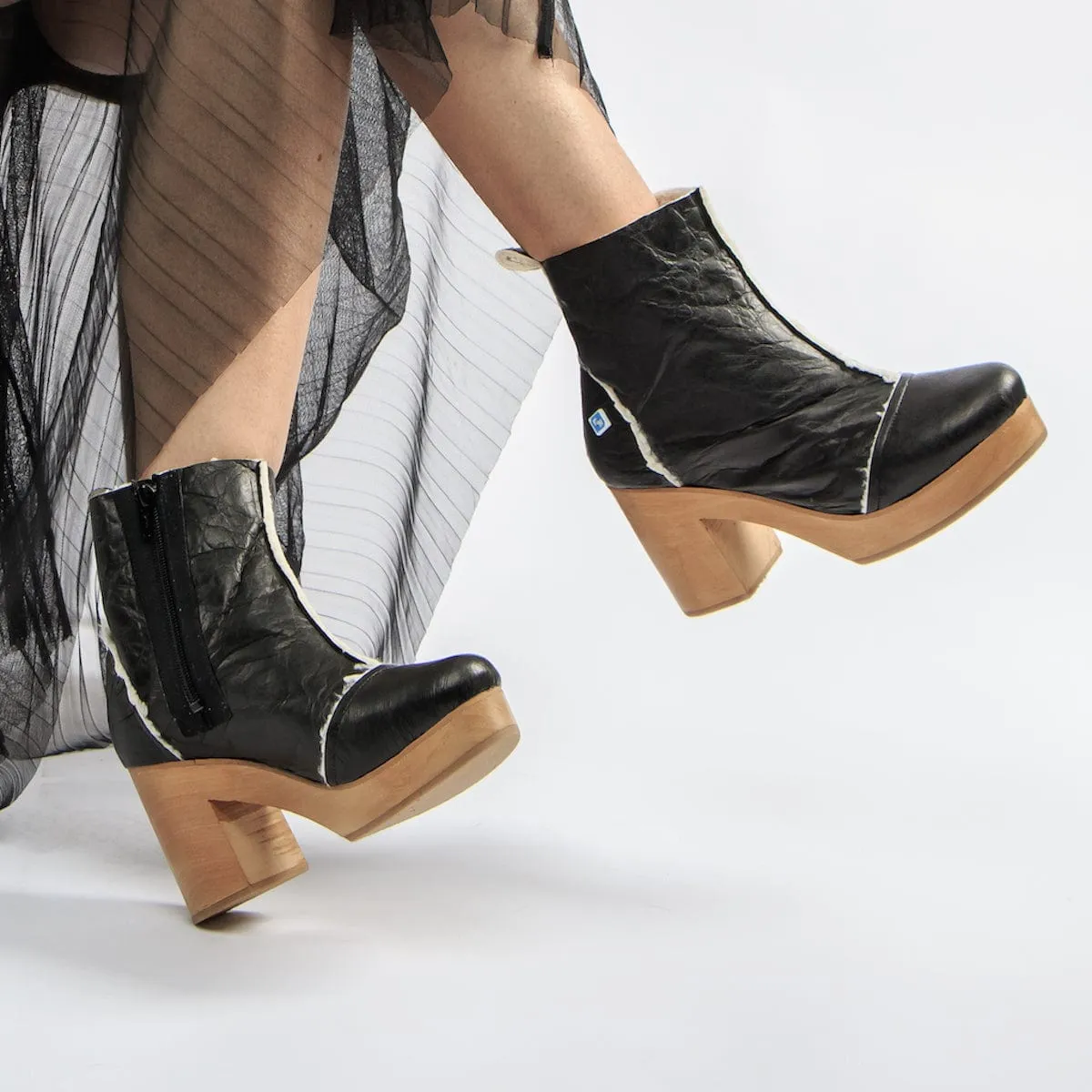 Mes Bottes à Talons en Simili Cuir Vegan My Clog | Noir