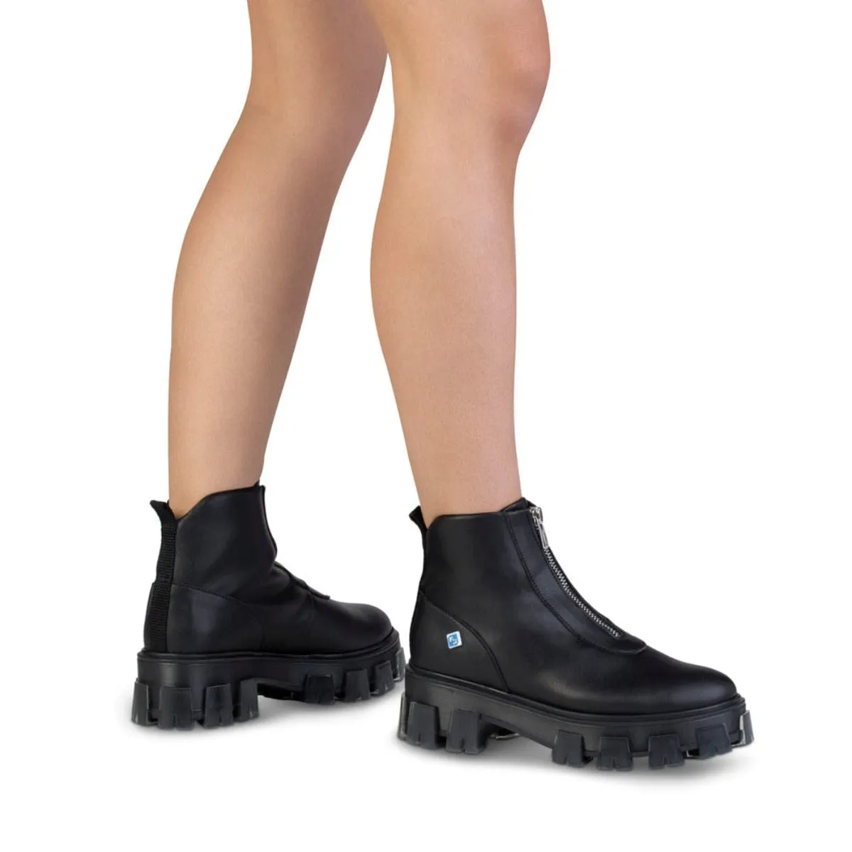 Mes Bottes Chelsea en Simili-Cuir Vegan Tanker Zip | Noir