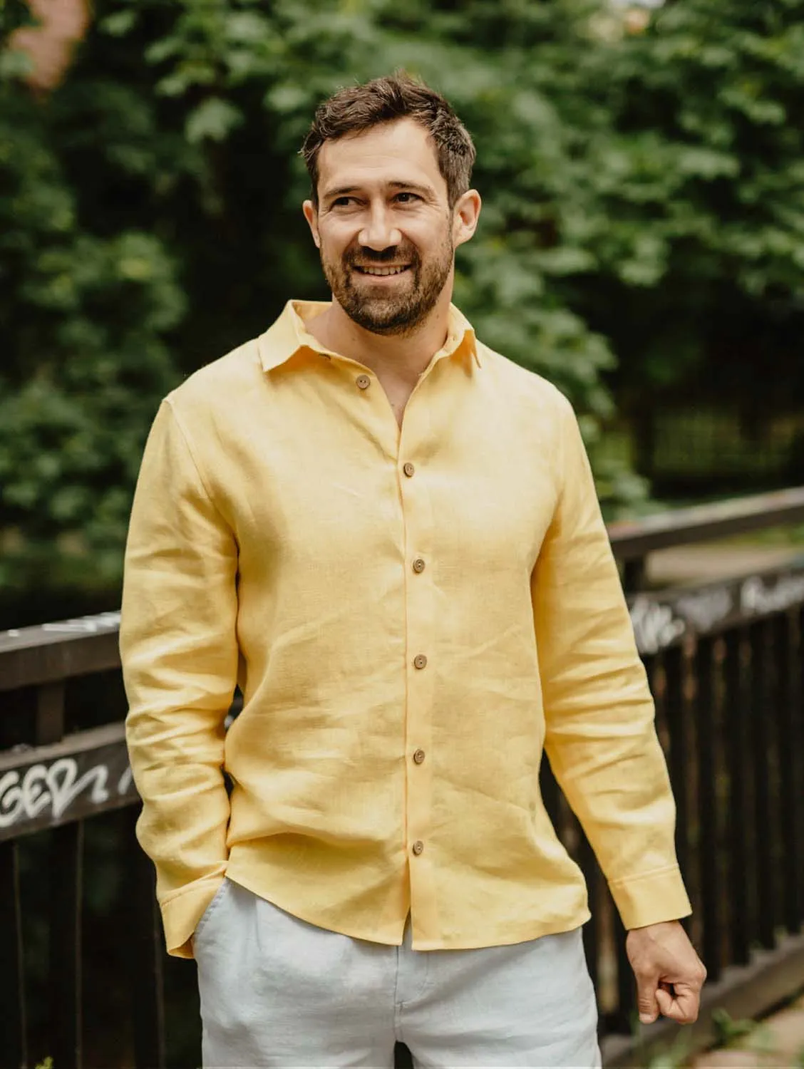 Chemise homme manches longues en lin Naglis | Plusieurs couleurs