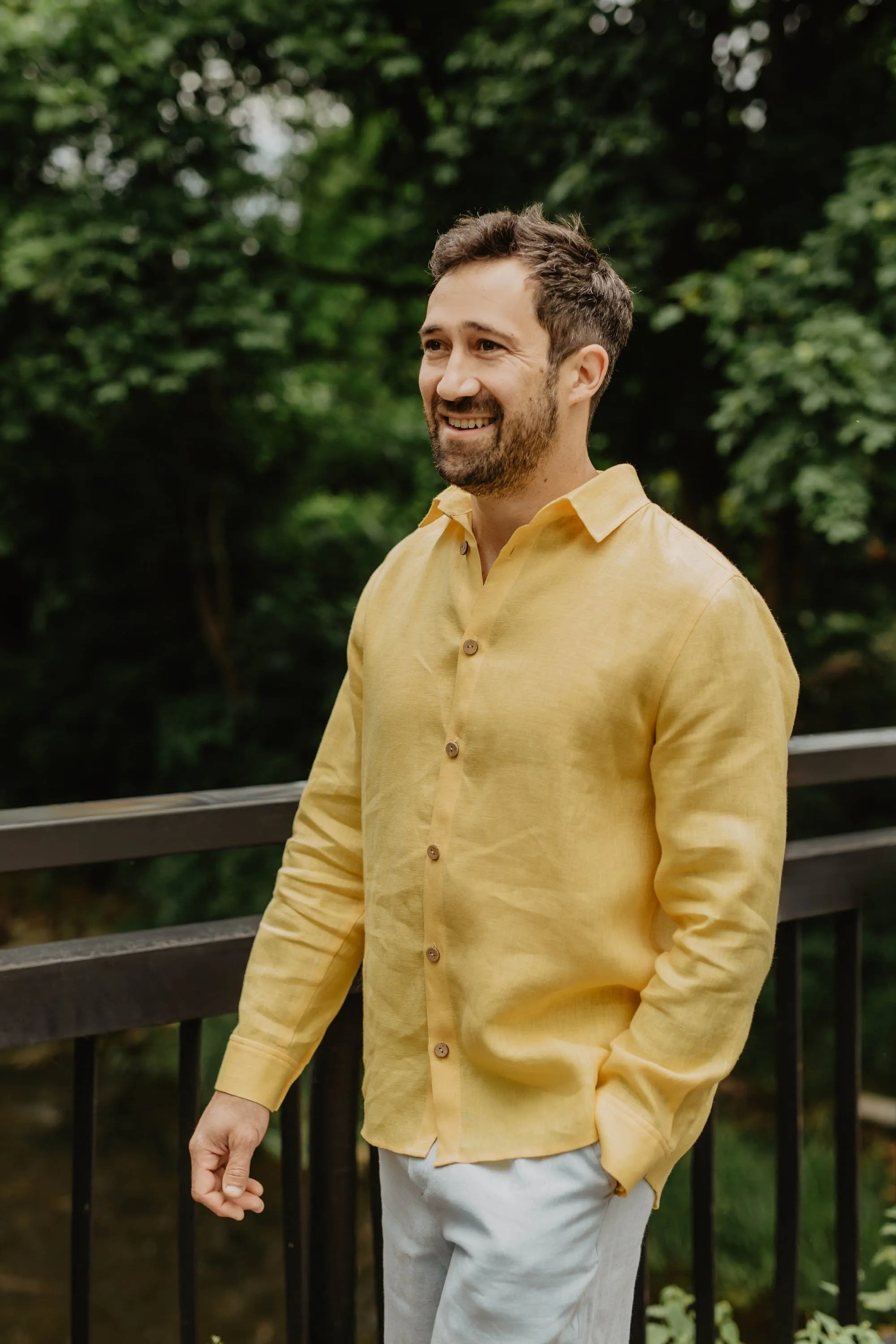 Chemise homme manches longues en lin Naglis | Plusieurs couleurs