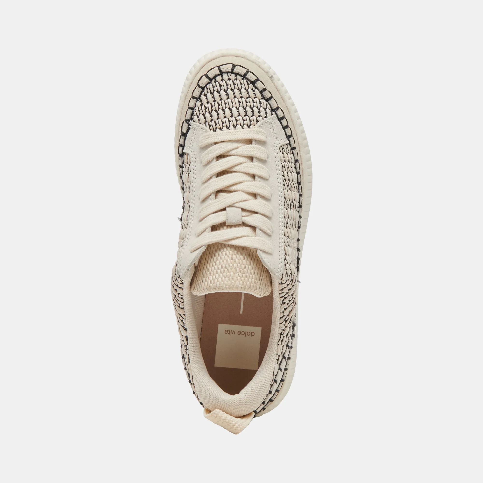 NICONA SNEAKERS NOIR RAFFIA NATUREL