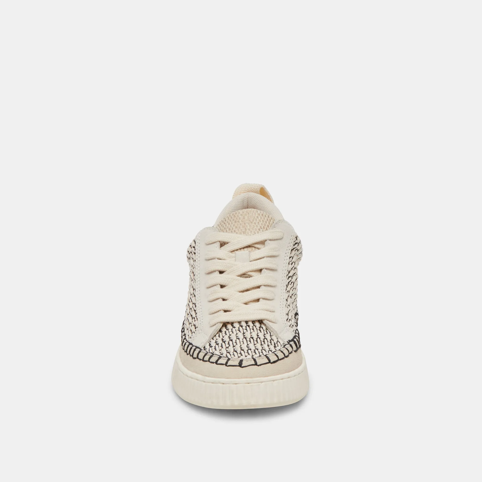 NICONA SNEAKERS NOIR RAFFIA NATUREL