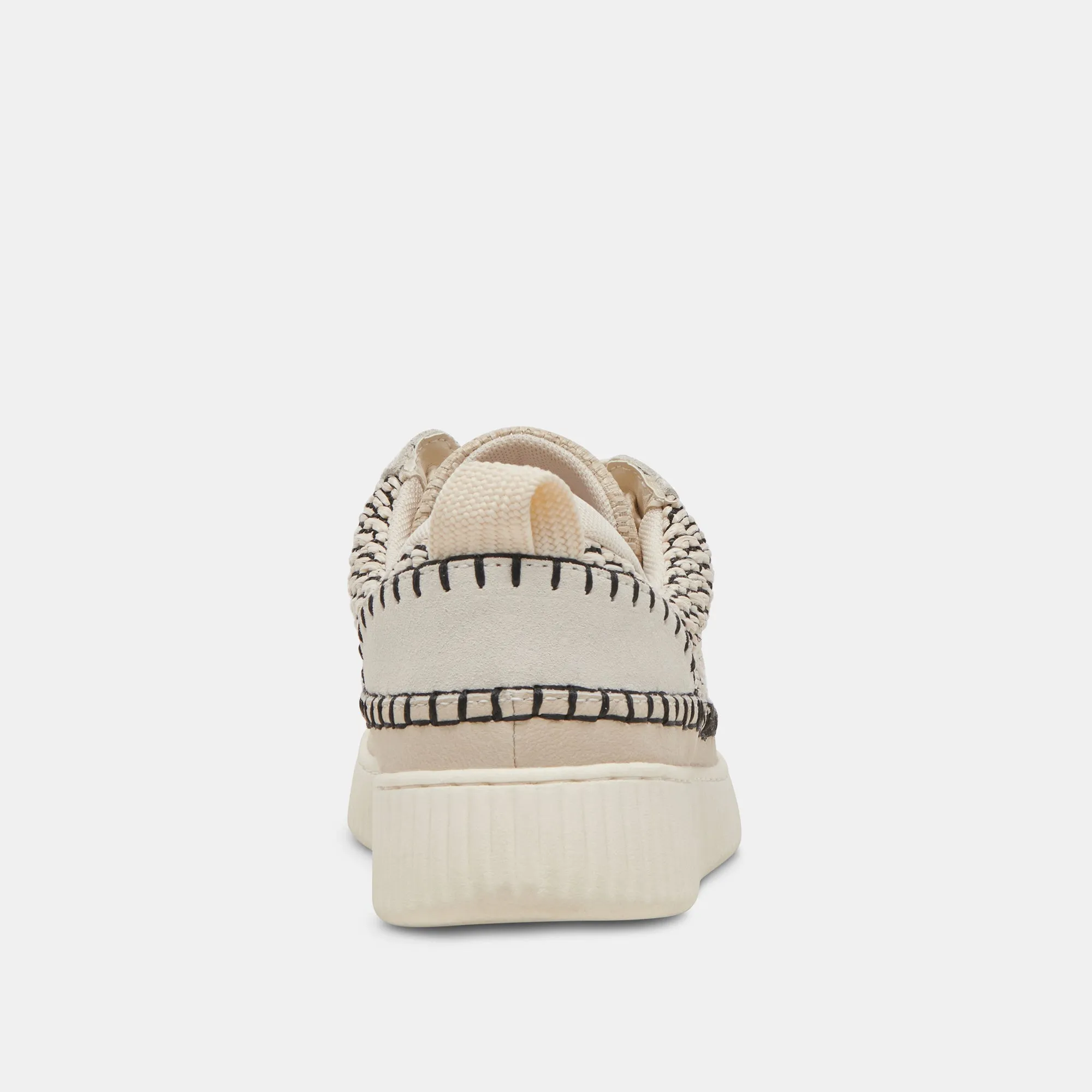 NICONA SNEAKERS NOIR RAFFIA NATUREL