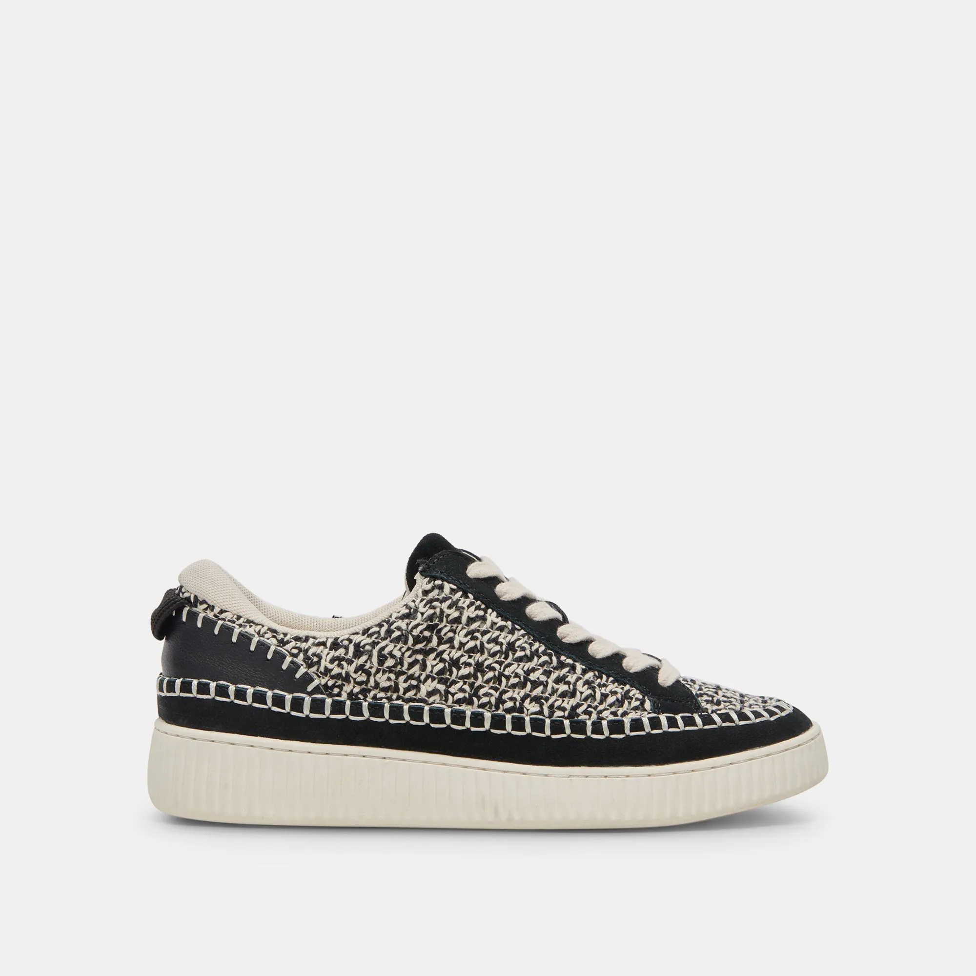 NICONA BASKETS BLANC NOIR TRICOT