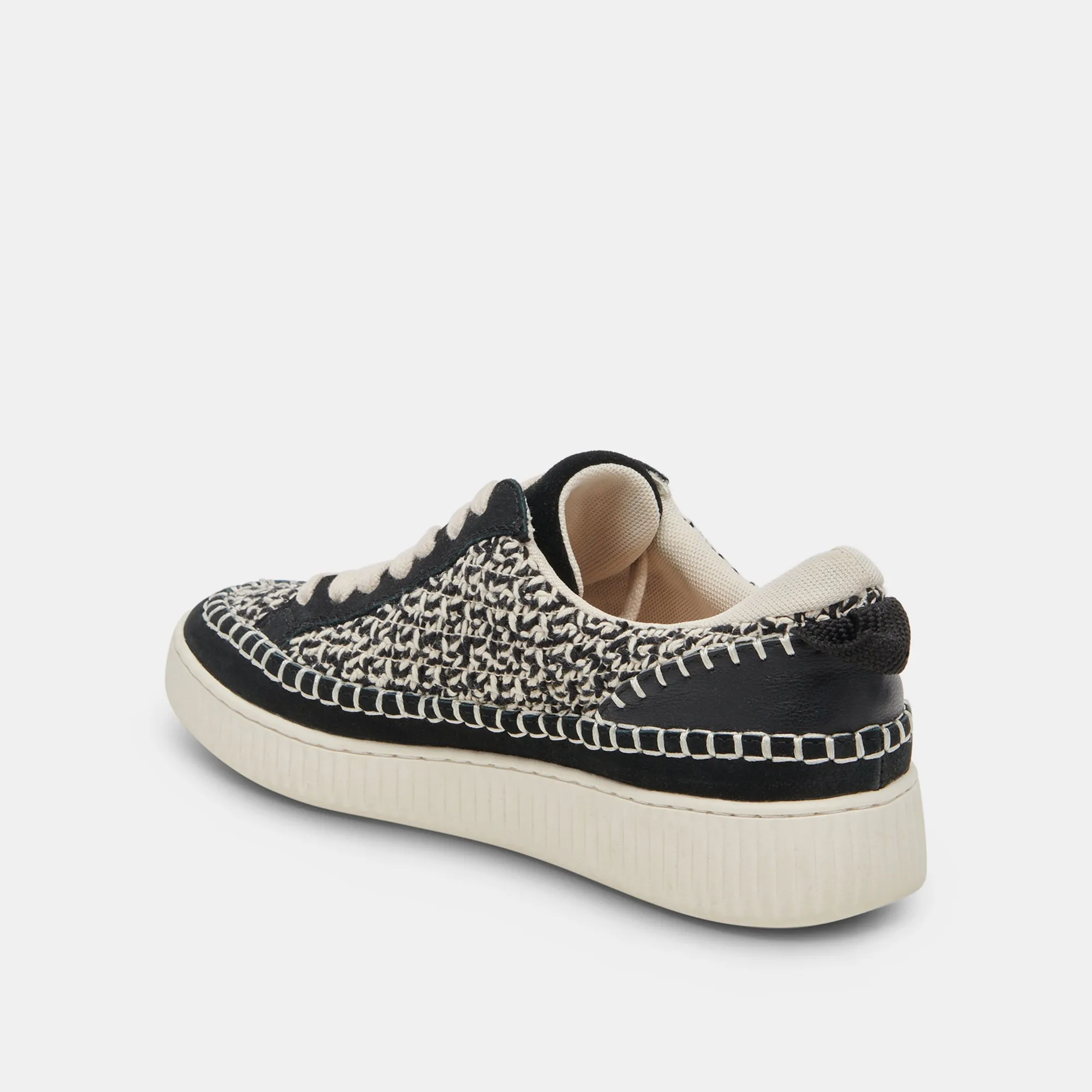 NICONA BASKETS BLANC NOIR TRICOT