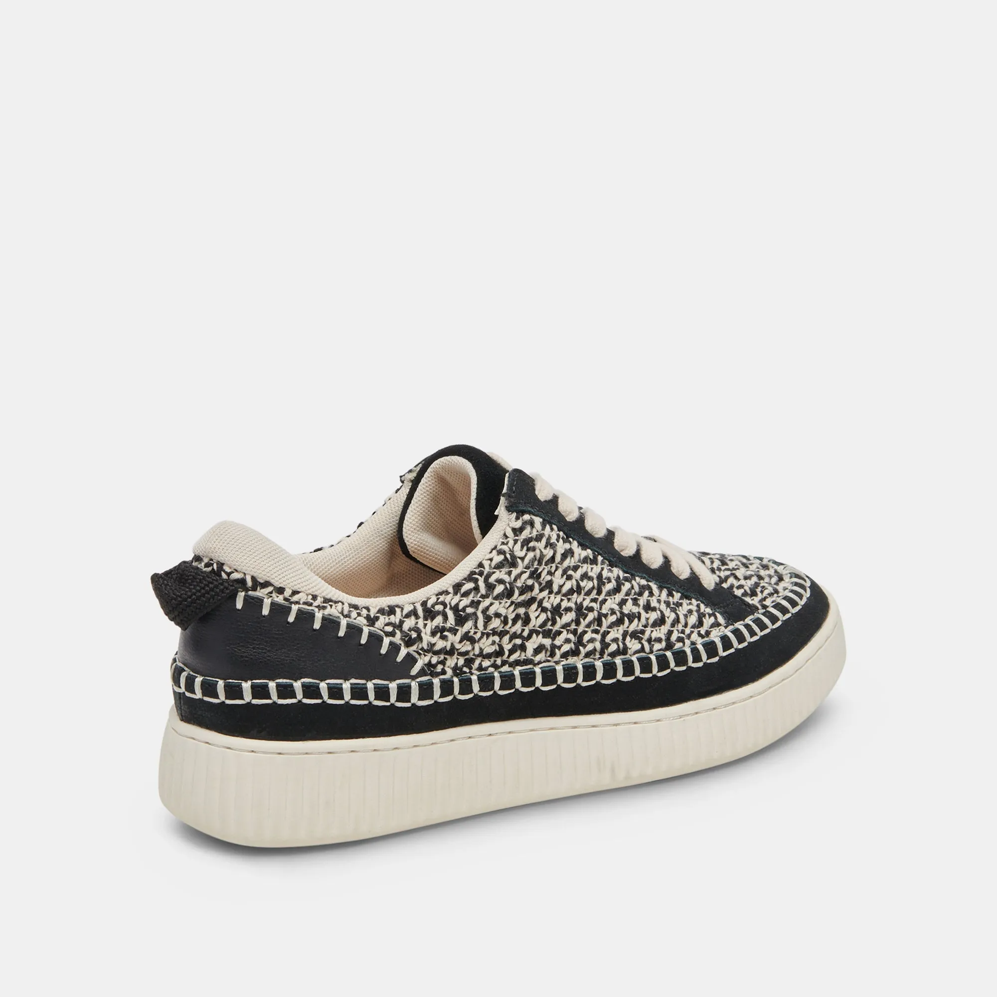 NICONA BASKETS BLANC NOIR TRICOT