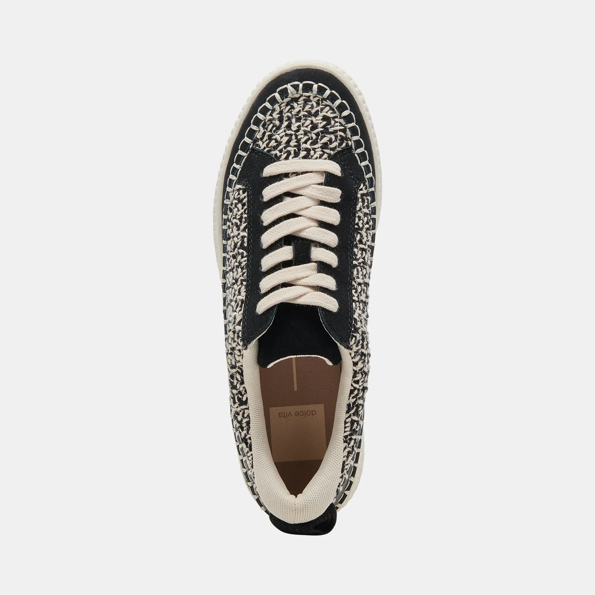 NICONA BASKETS BLANC NOIR TRICOT