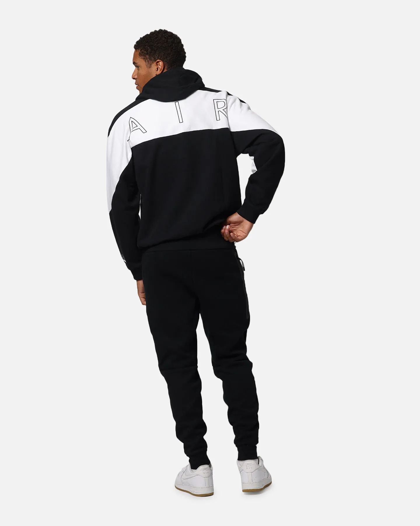 Nike Air Pull à capuche en polaire zip complet Noir/Blanc/Blanc