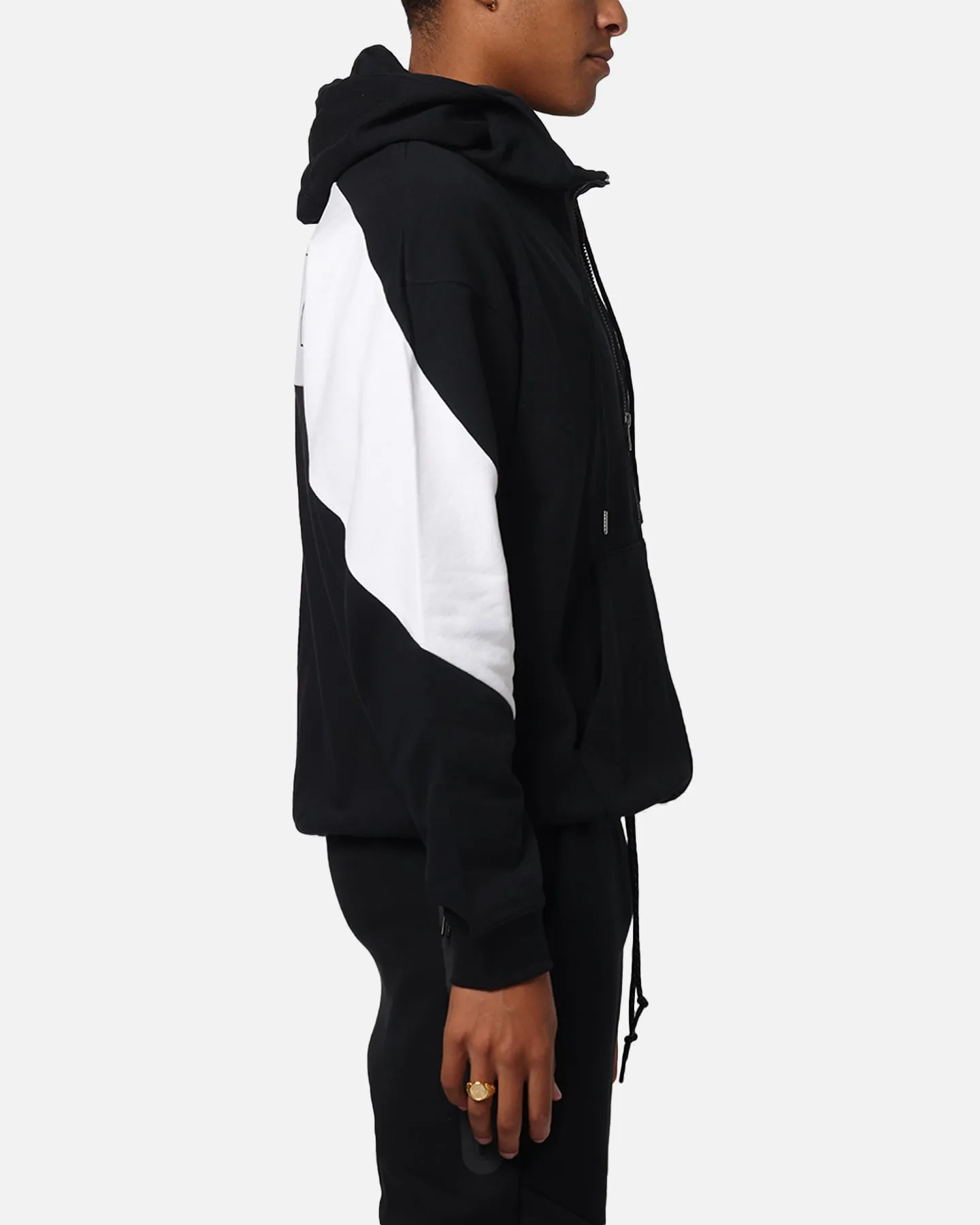 Nike Air Pull à capuche en polaire zip complet Noir/Blanc/Blanc
