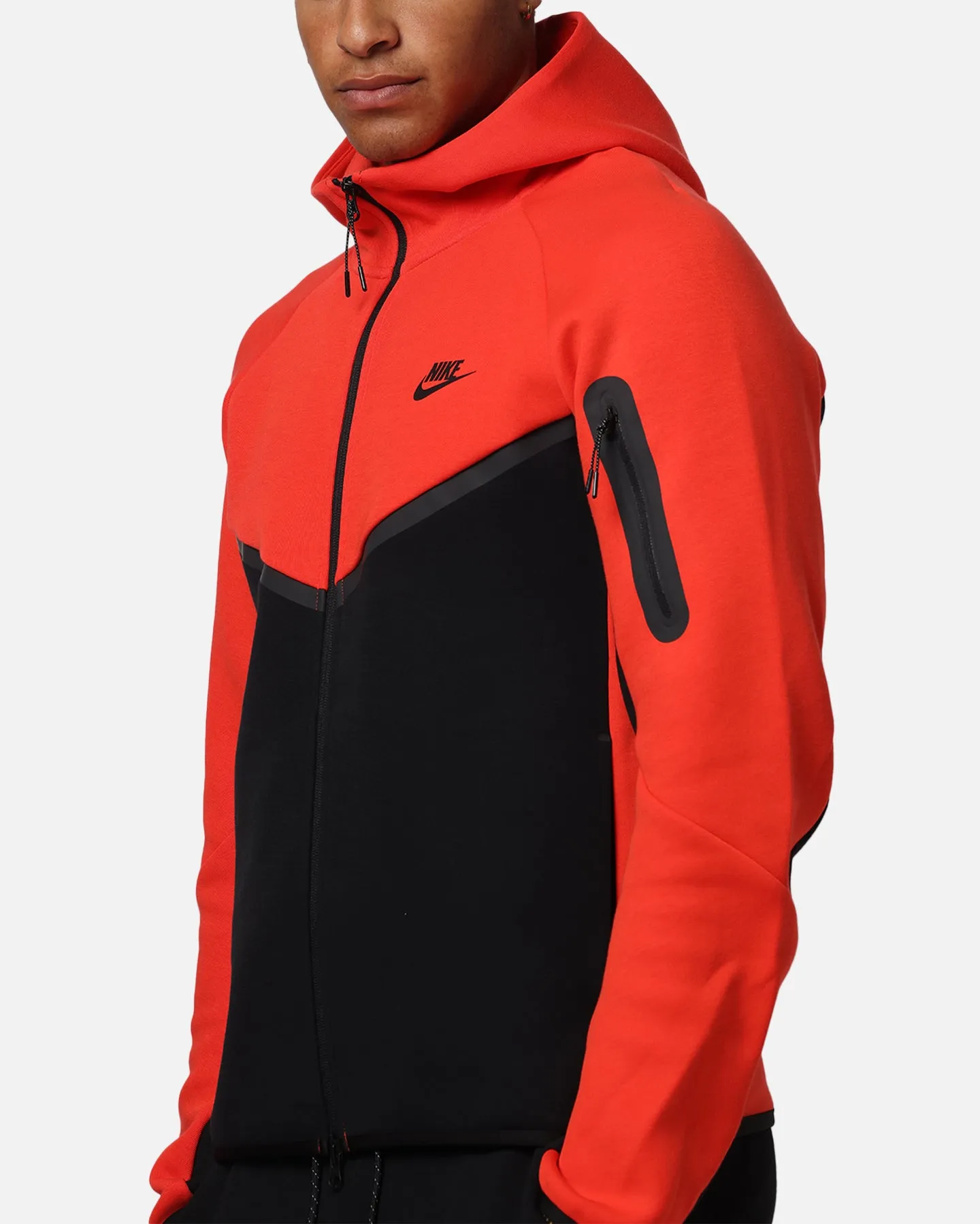 Nike Sportswear Tech Fleece Windrunner Veste à capuche zip complète Rouge clair/Noir