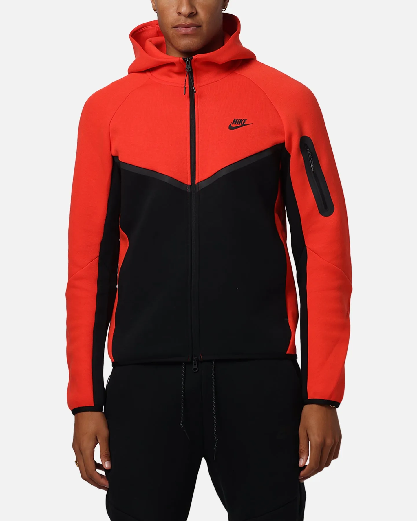 Nike Sportswear Tech Fleece Windrunner Veste à capuche zip complète Rouge clair/Noir