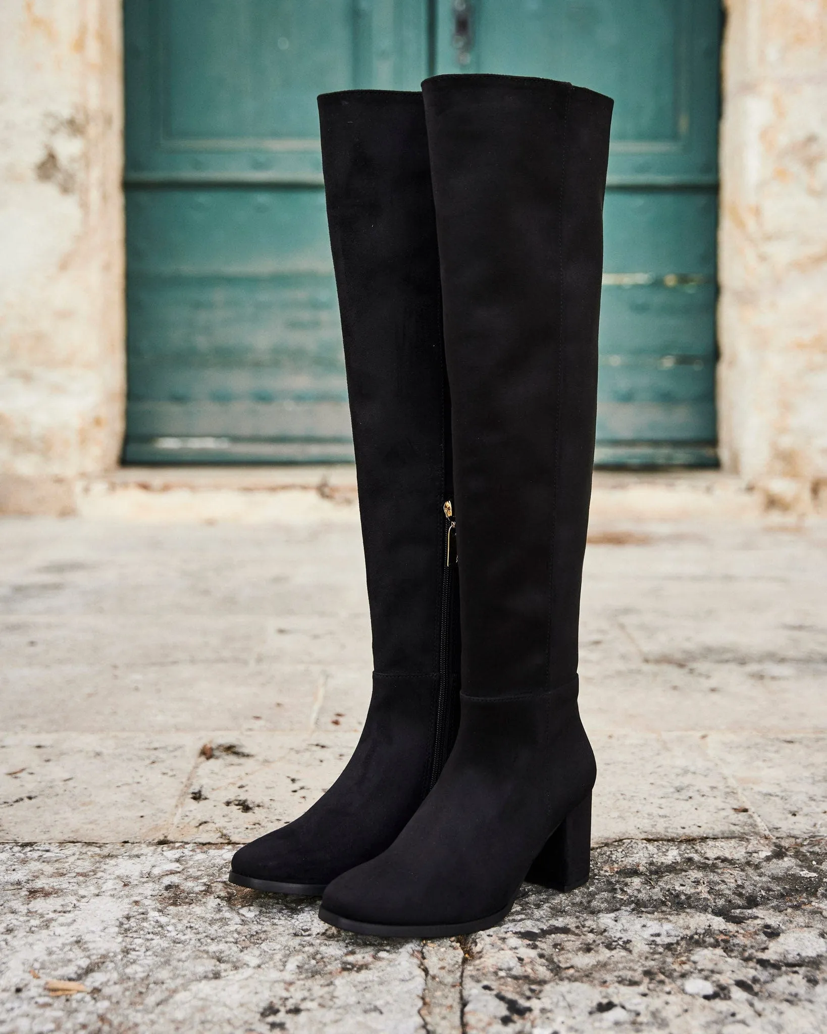 Bottes hautes en simili cuir végan recyclé Nocturnal | Noir