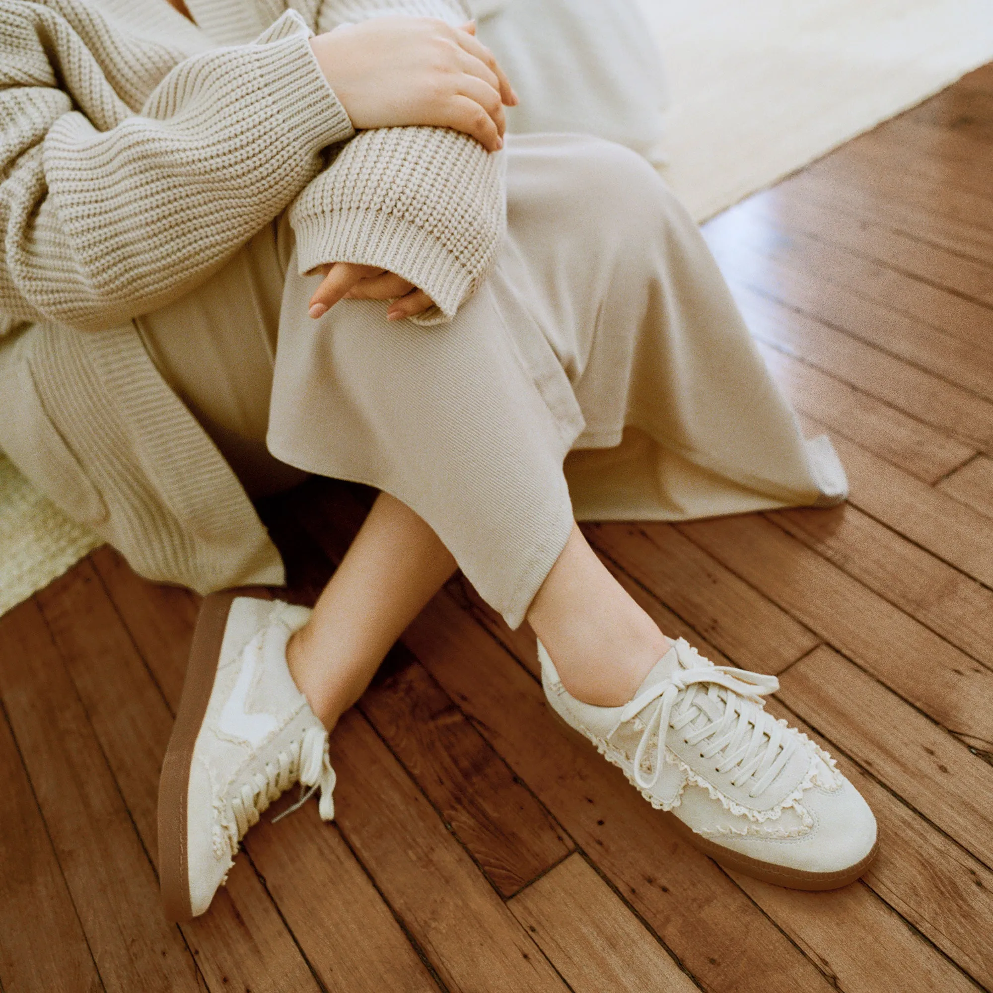 NOTICE LACE SNEAKERS IVOIRE DAIM