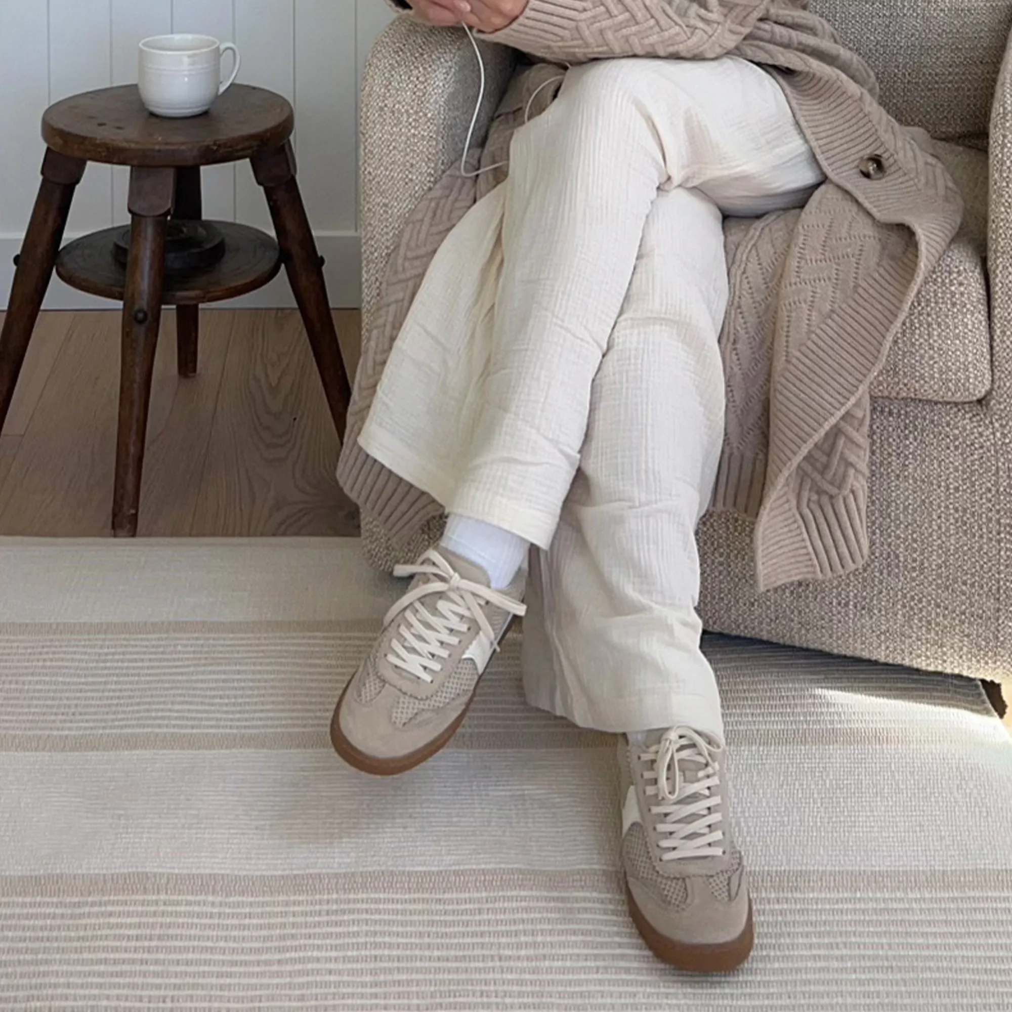 NOTICE MESH SNEAKERS SESAME TISSÉ MAILLE