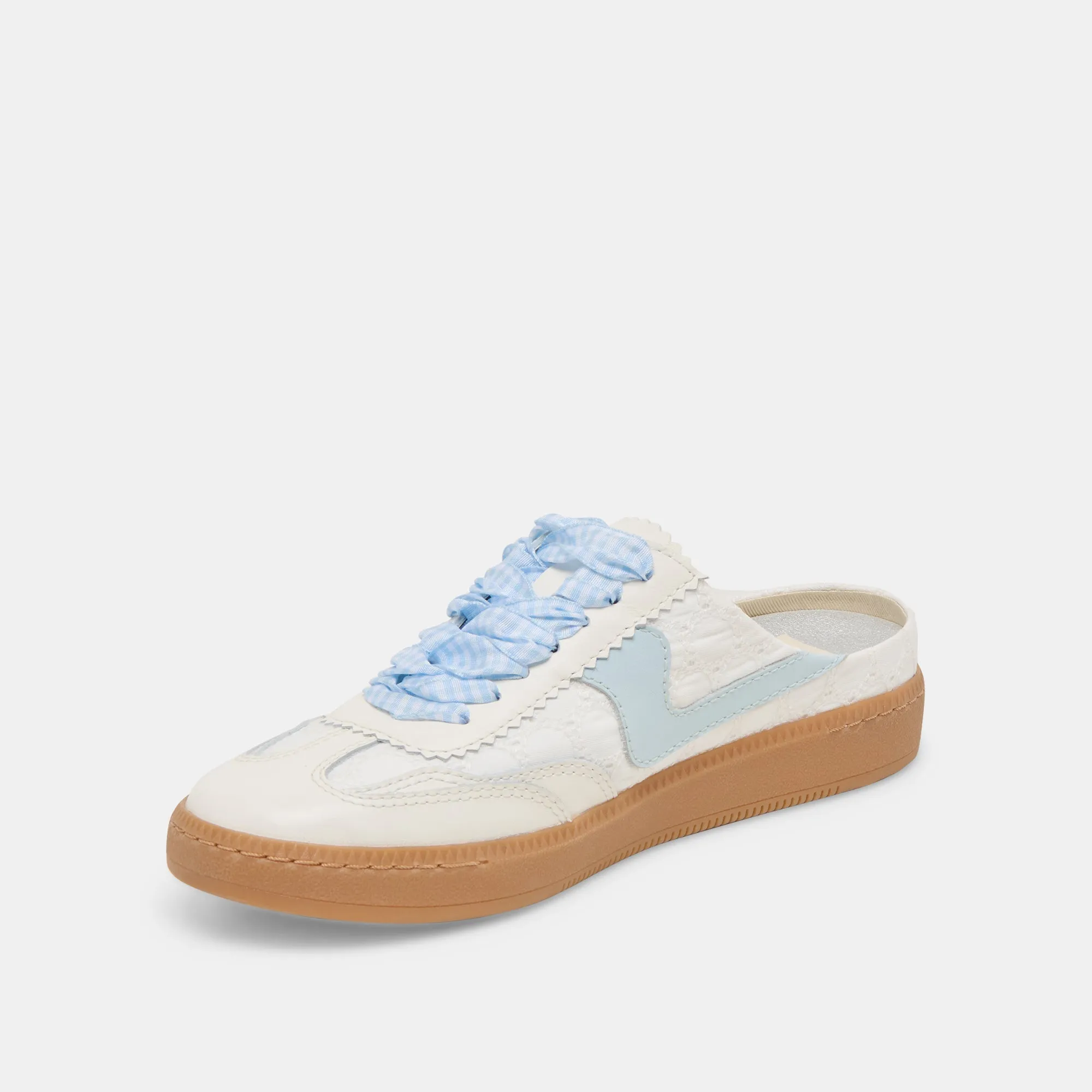 NOTICE SLIDE SNEAKERS BLANC BLEU ŒILLET