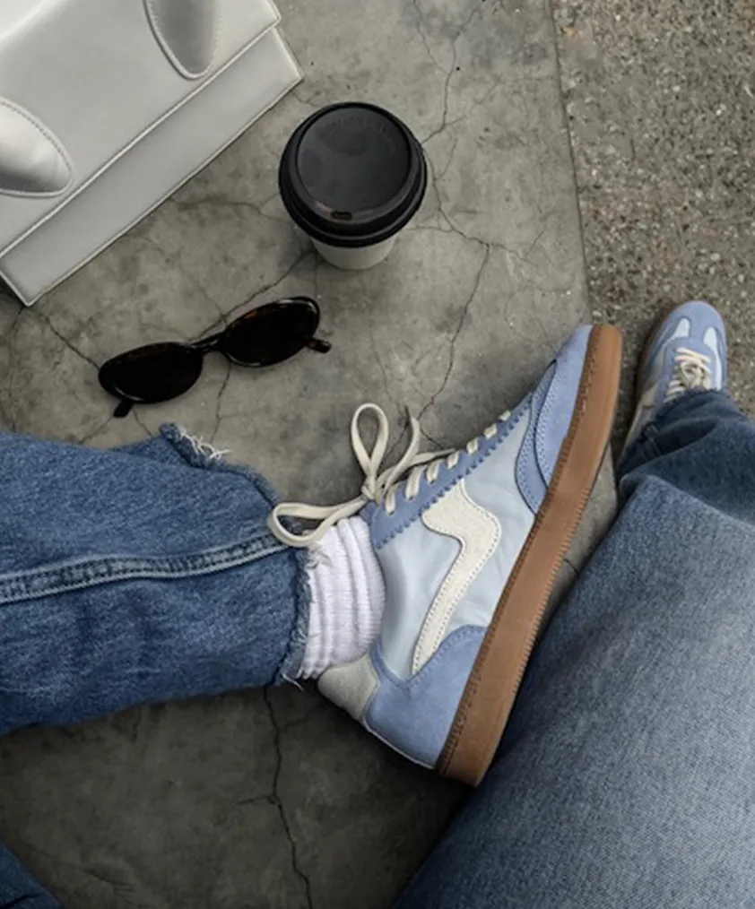 SNEAKERS NOTICE EN DAIM BLEU