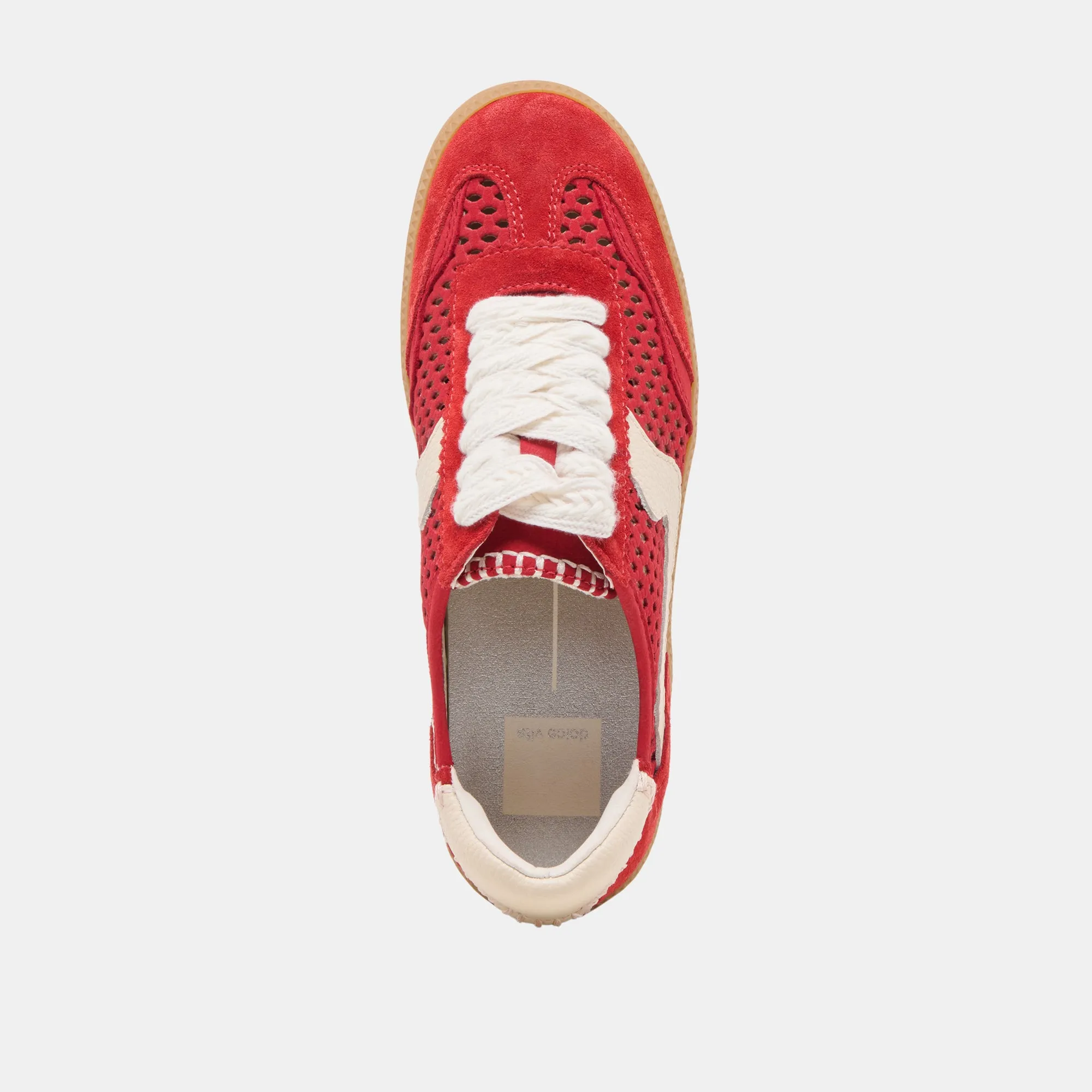 NOTICE SNEAKERS CERISE NUBUCK PERFORÉ