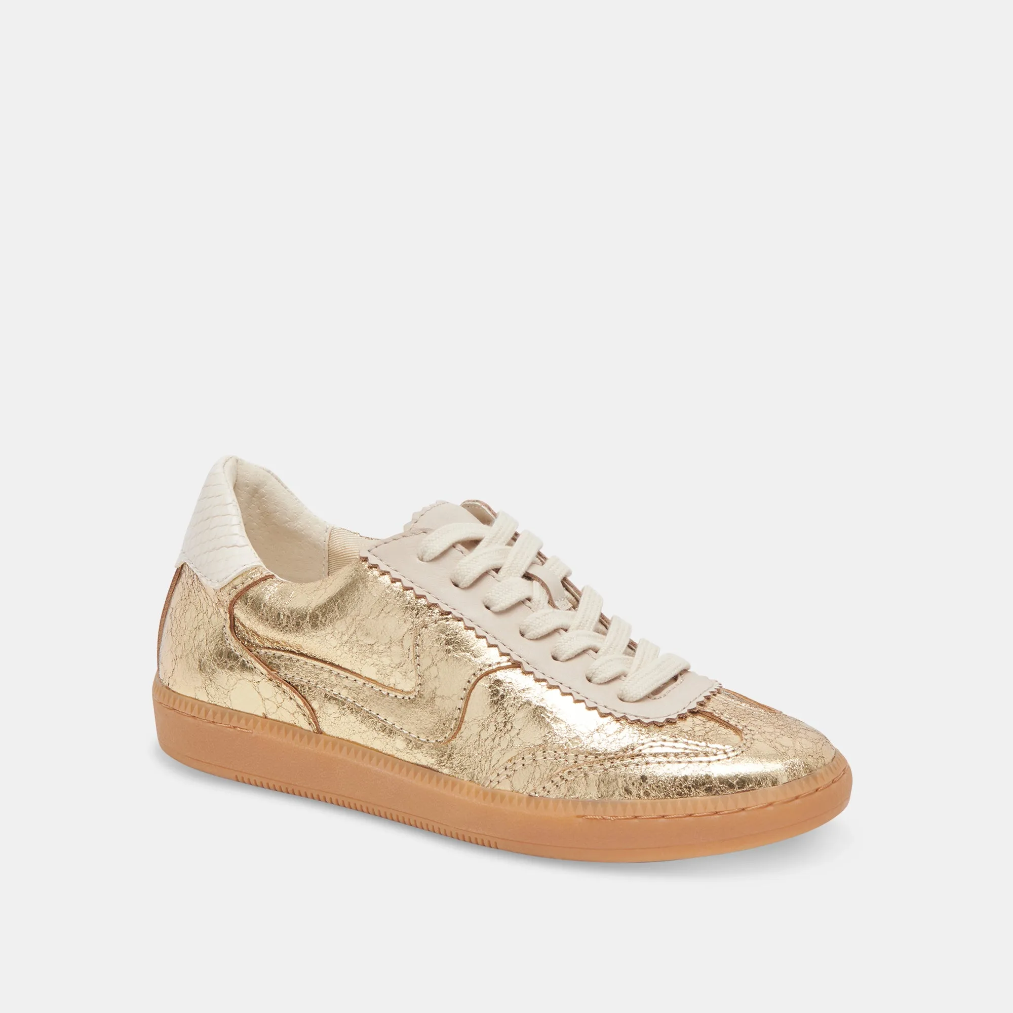 SNEAKERS NOTICE EN CUIR VIEILLI OR