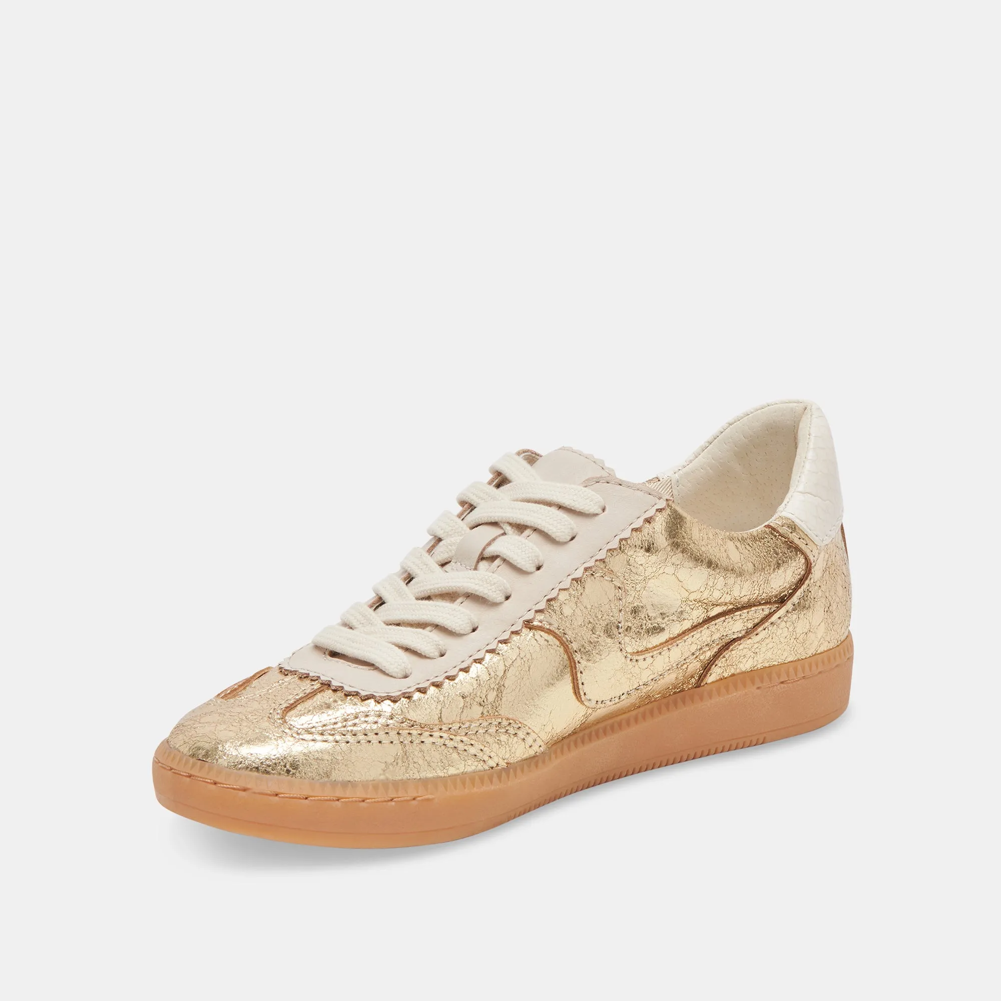 SNEAKERS NOTICE EN CUIR VIEILLI OR