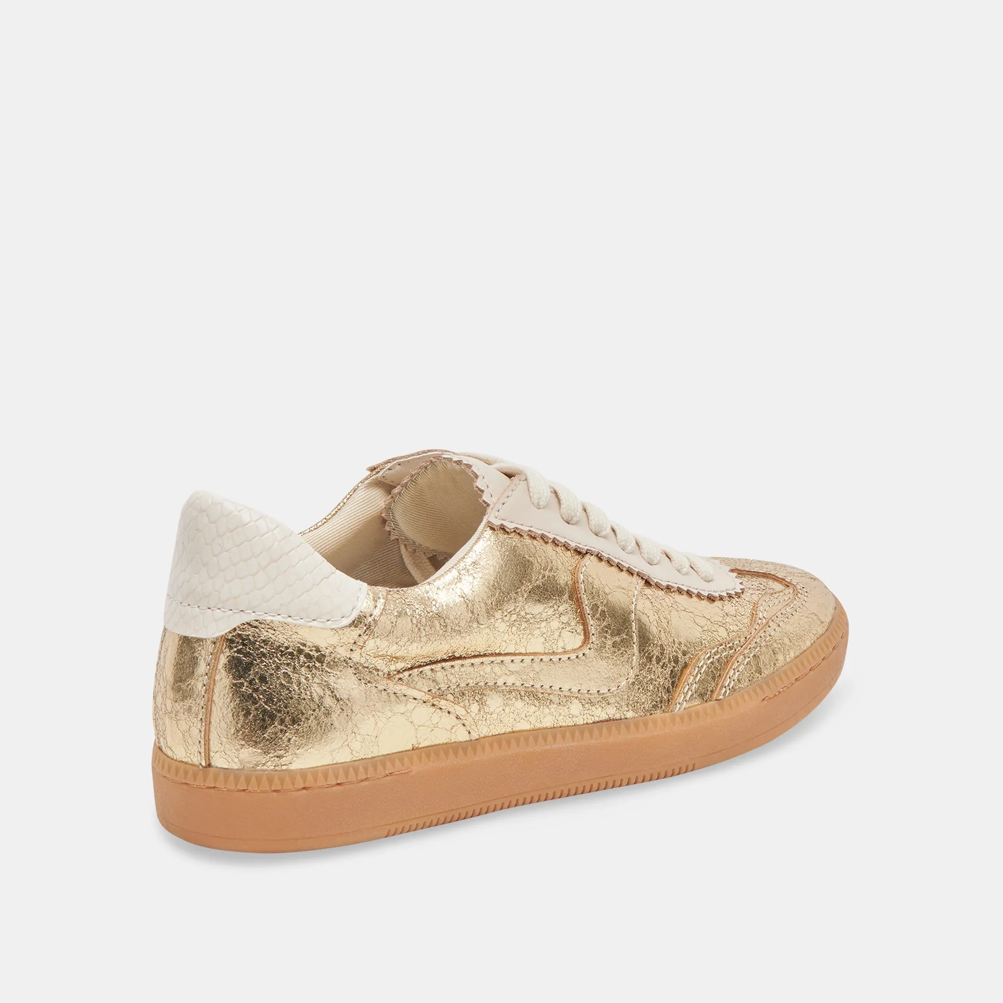 SNEAKERS NOTICE EN CUIR VIEILLI OR