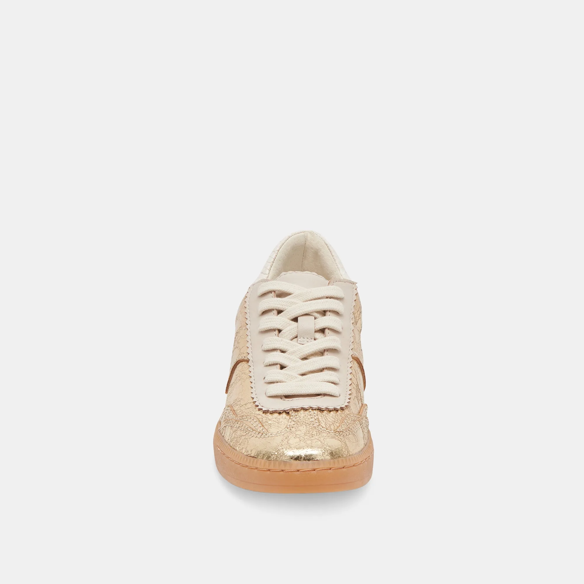 SNEAKERS NOTICE EN CUIR VIEILLI OR