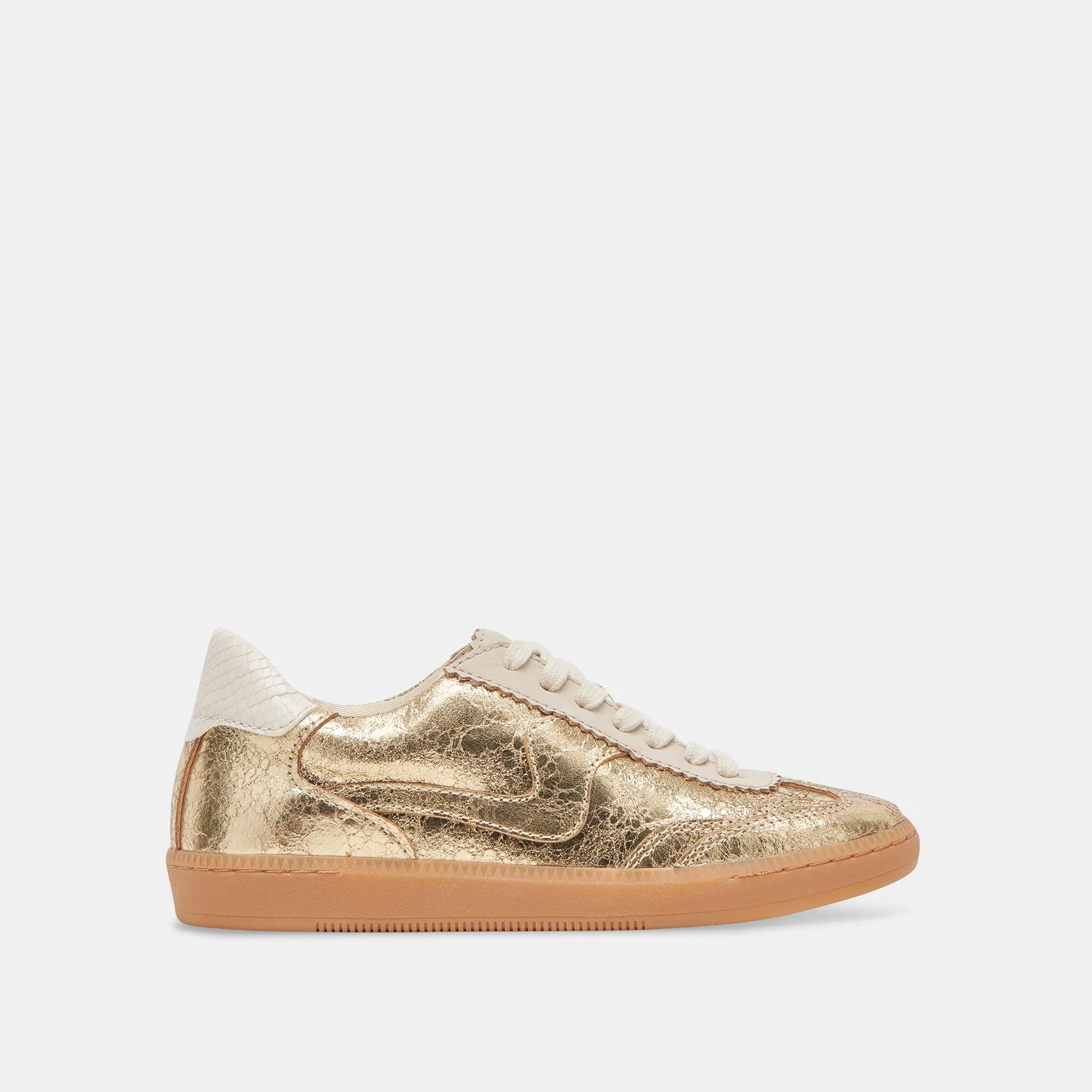 SNEAKERS NOTICE EN CUIR VIEILLI OR