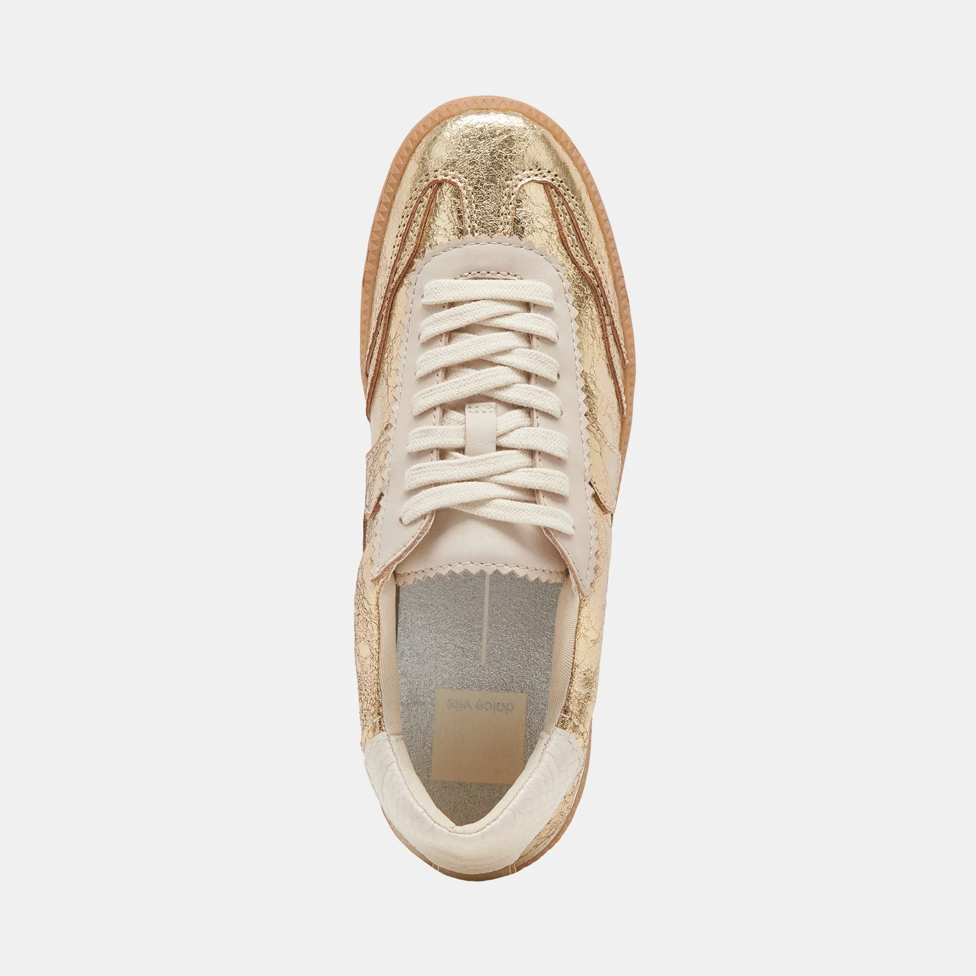 SNEAKERS NOTICE EN CUIR VIEILLI OR