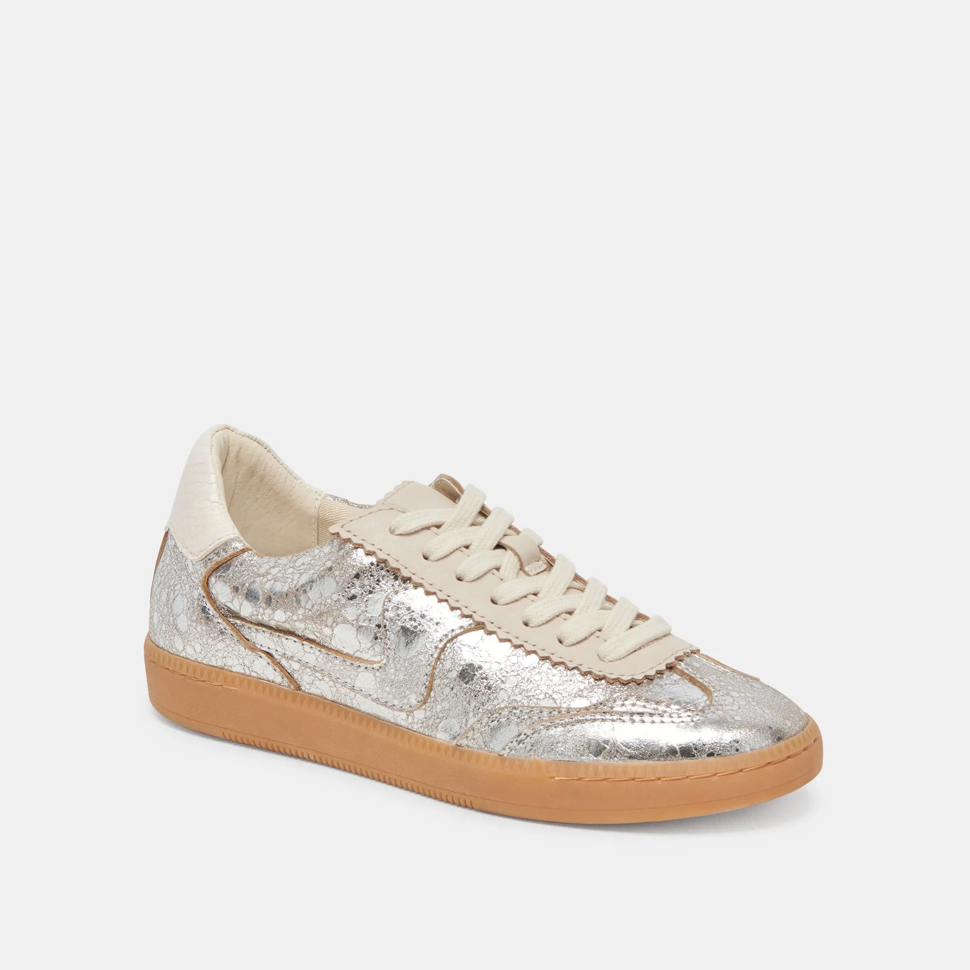 NOTICE WIDE SNEAKERS CUIR ARGENTÉ VIEILLI